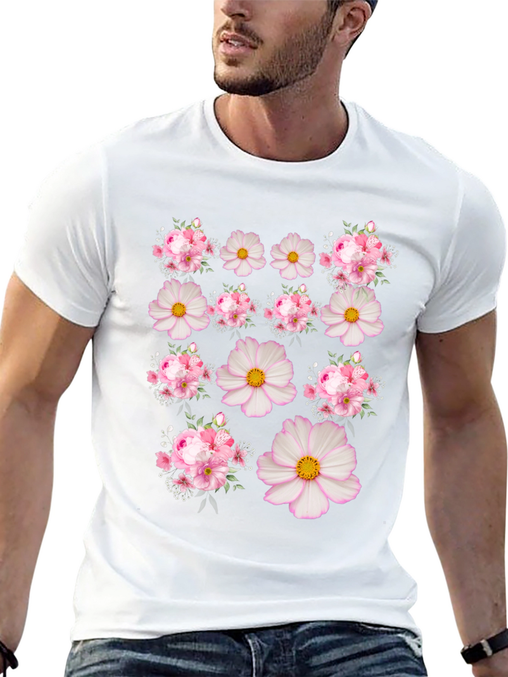 Floral Print Crew Neck T-Shirt