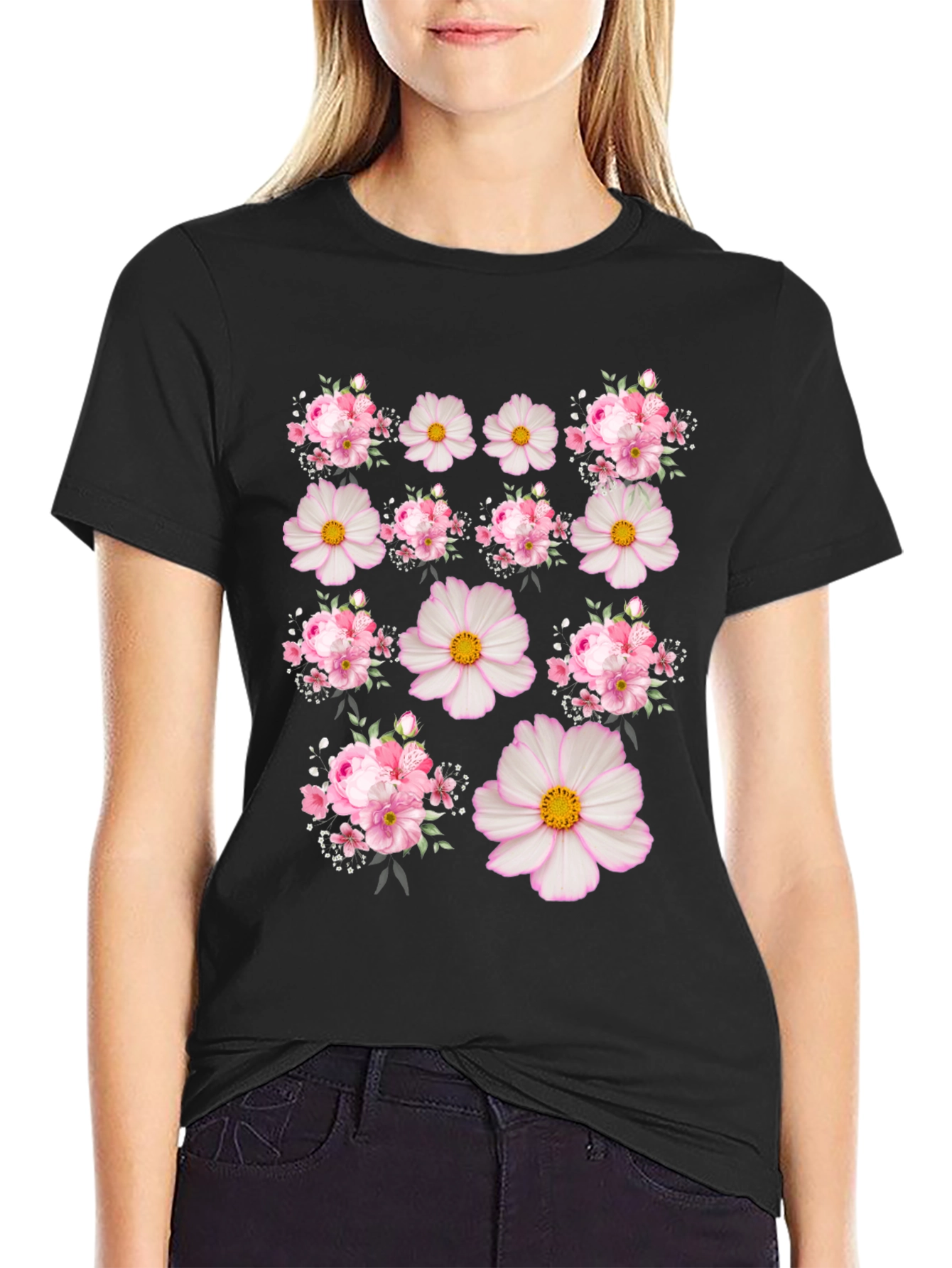 Floral Print Crew Neck T-Shirt
