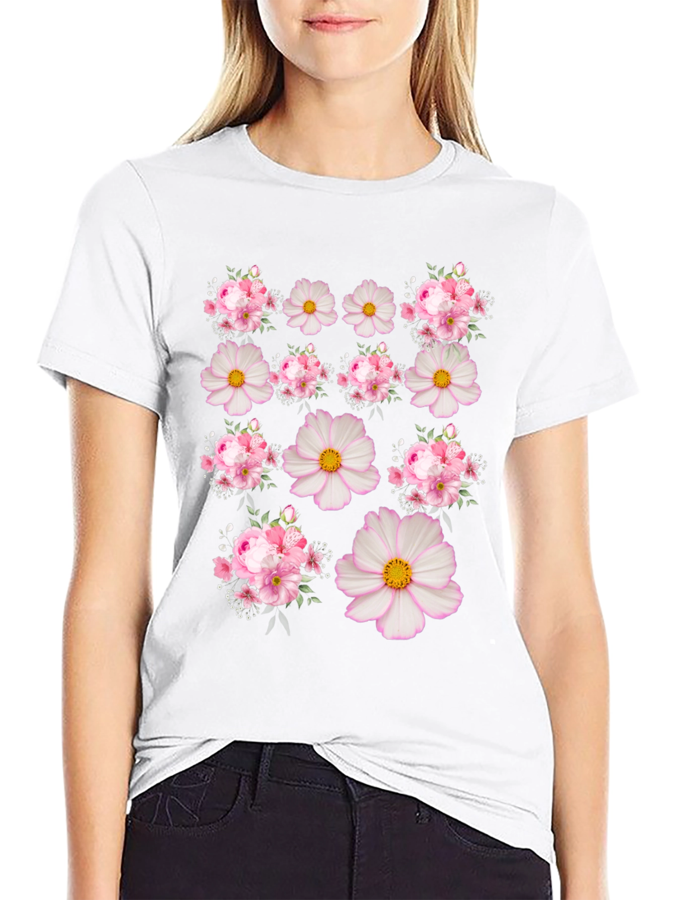 Floral Print Crew Neck T-Shirt