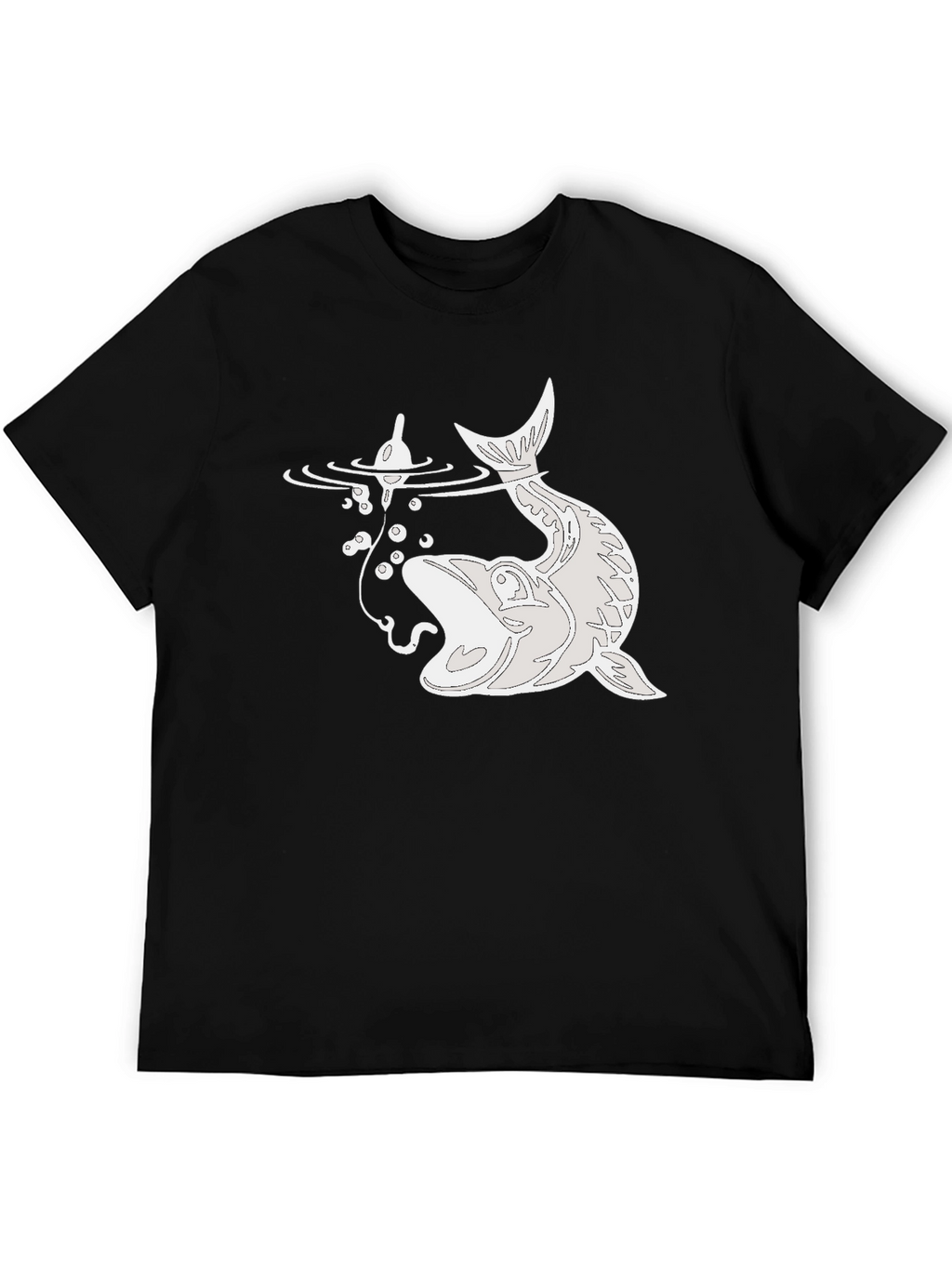Fishing Lure Catch T-Shirt - Black Cotton