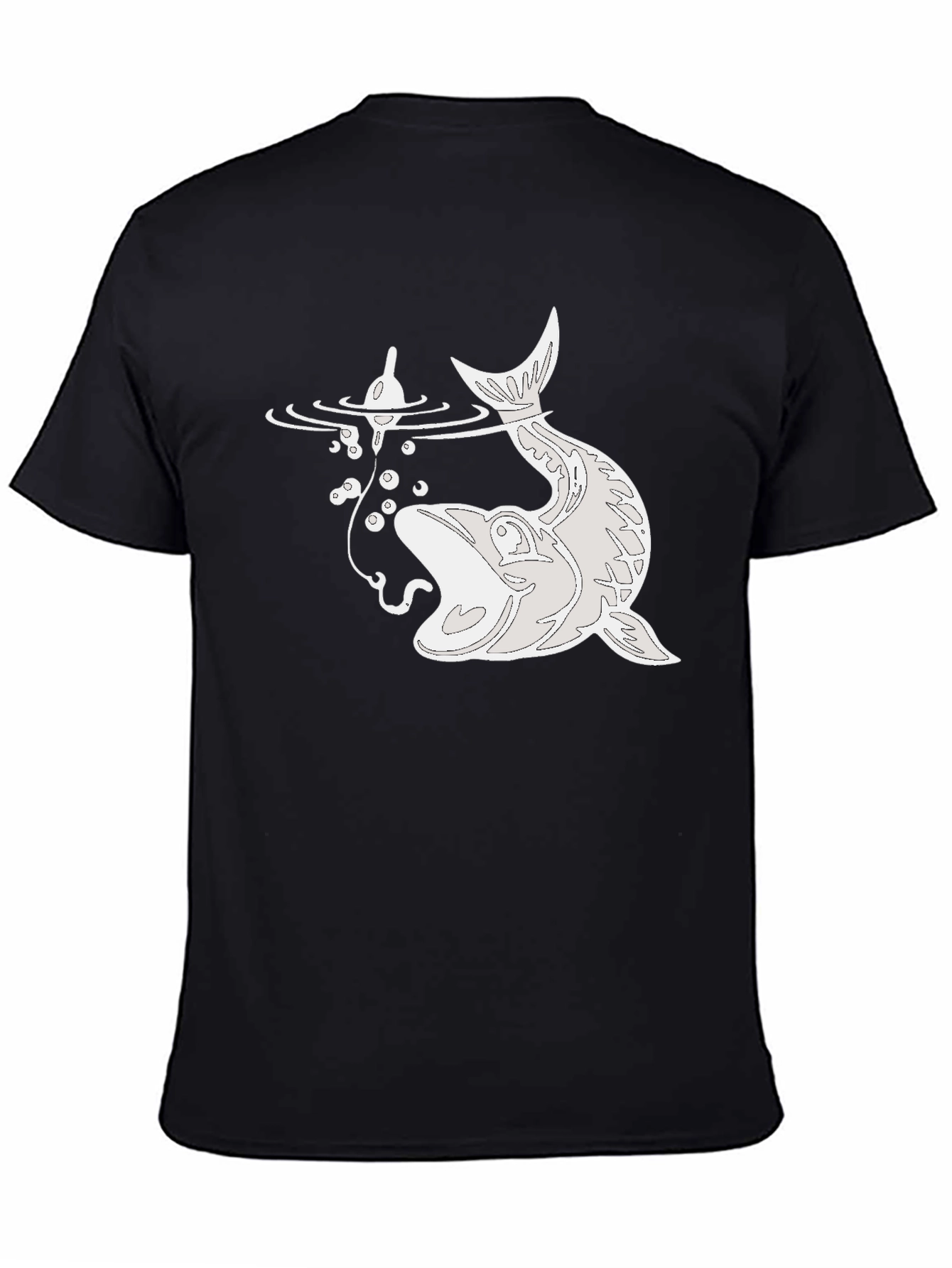 Fishing Lure Catch T-Shirt - Black Cotton