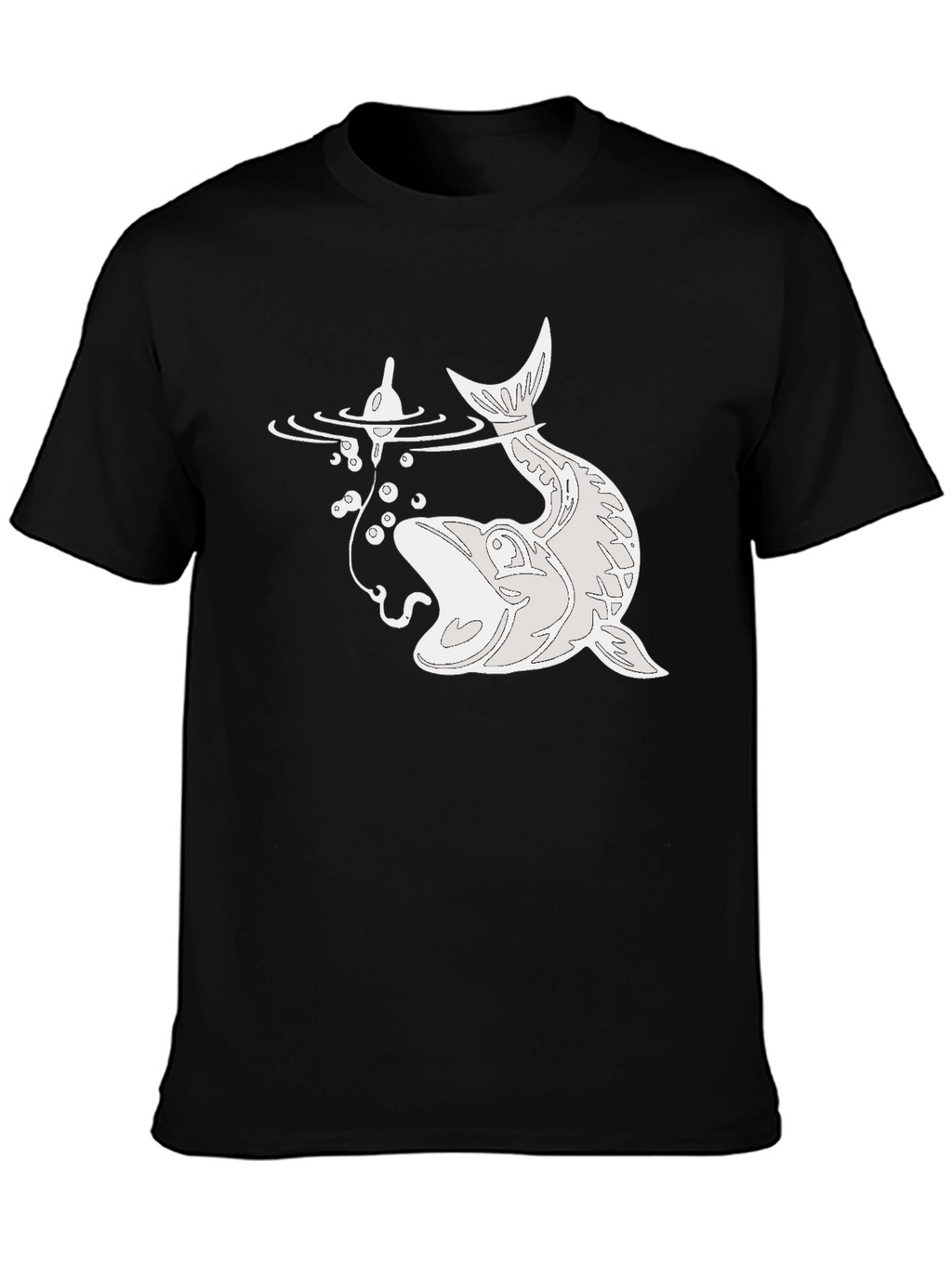 Fishing Lure Catch T-Shirt - Black Cotton