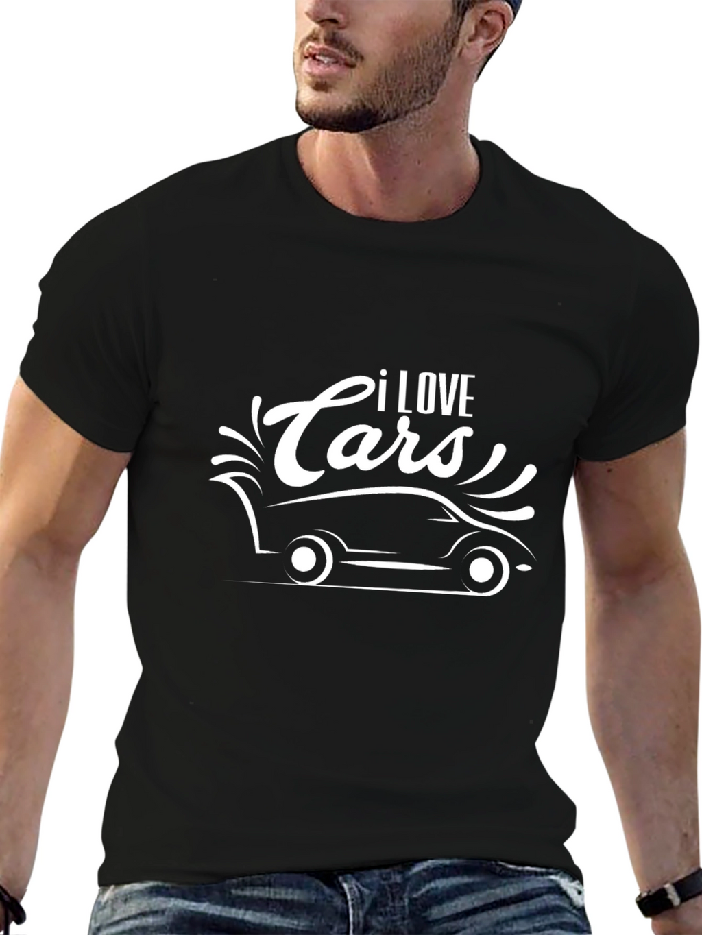 I Love Cars Graphic T-Shirt - Black