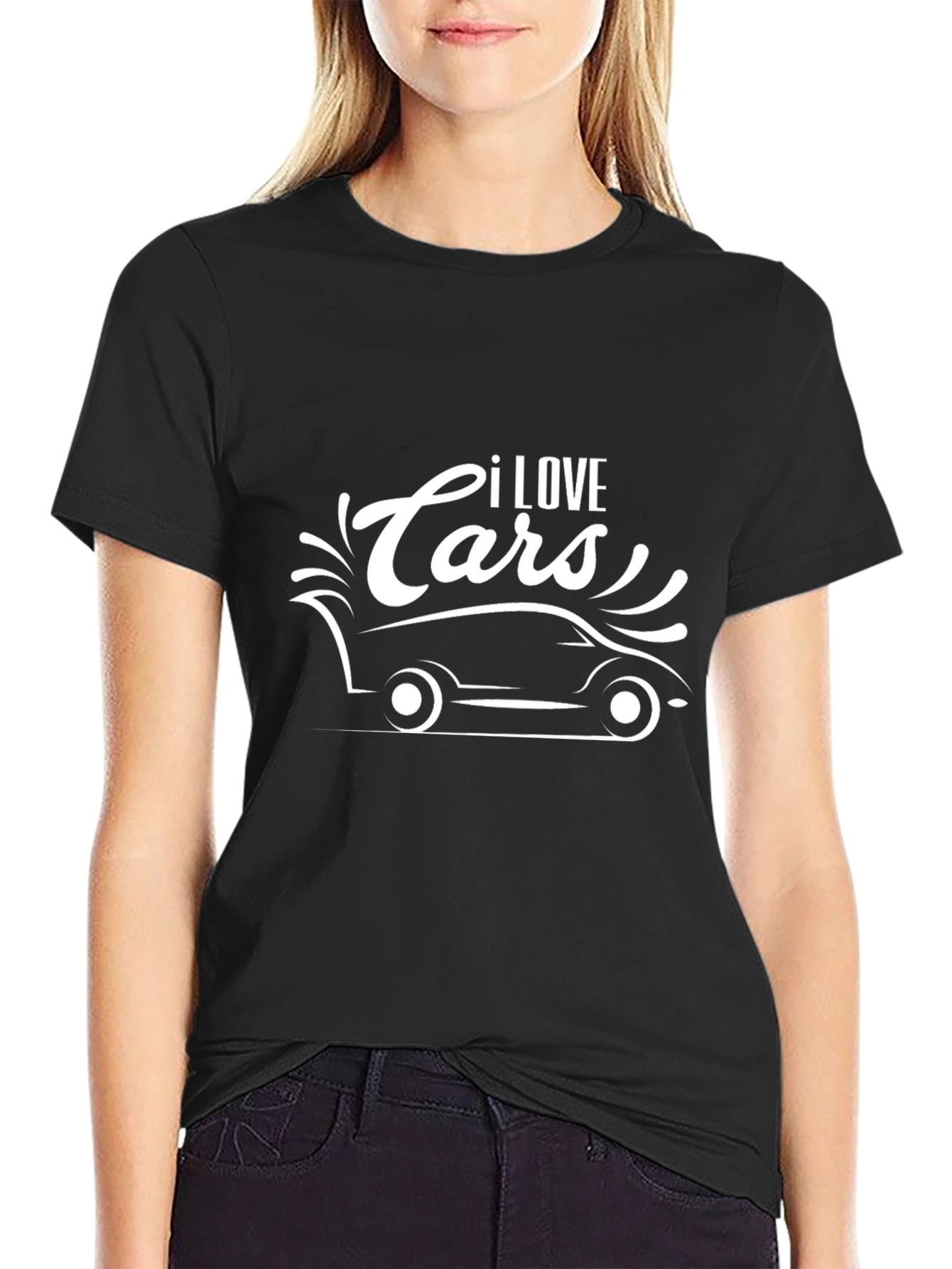 I Love Cars Graphic T-Shirt - Black