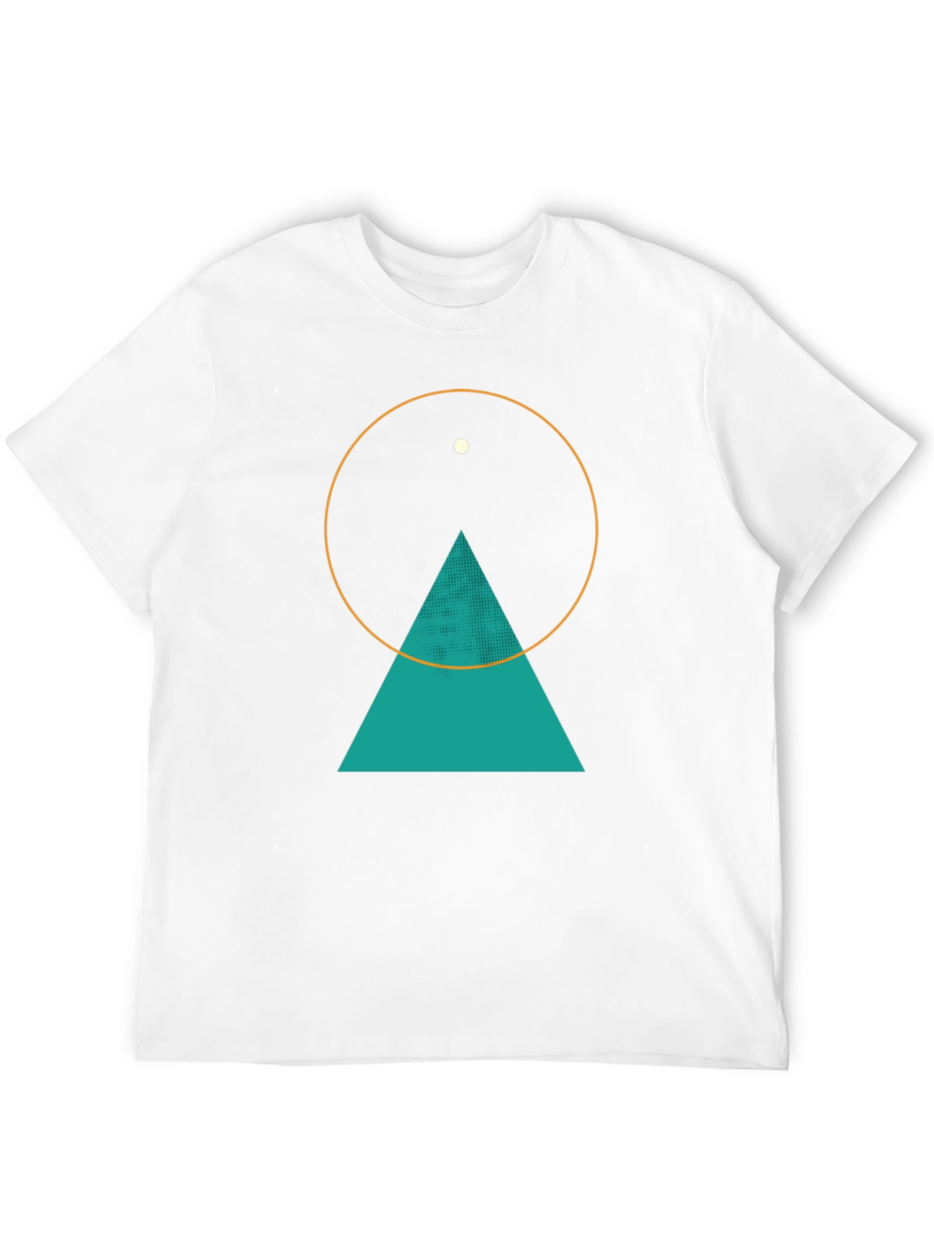 Geometric Graphic Tee - Circle Triangle & Dot Design