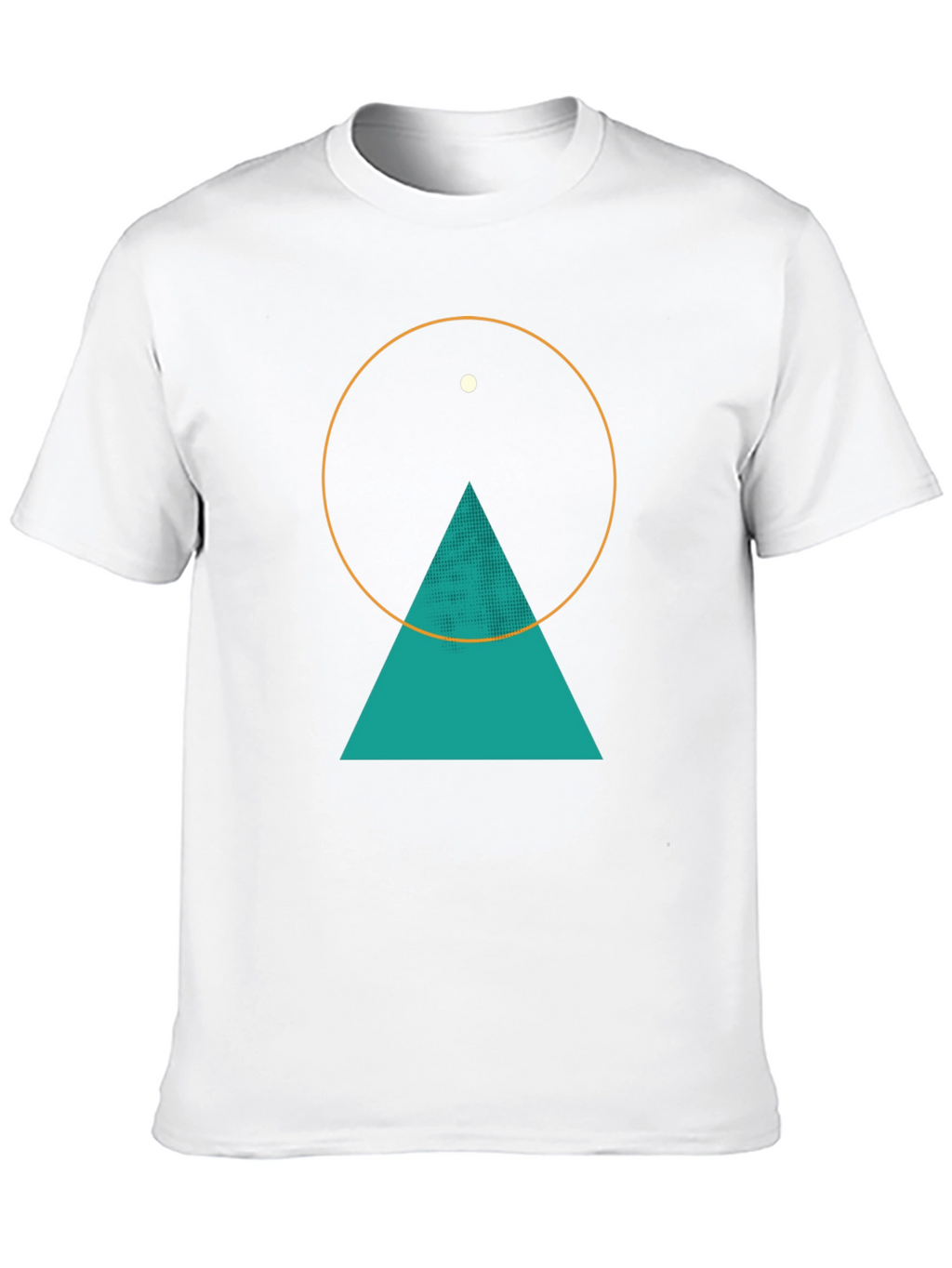 Geometric Graphic Tee - Circle Triangle & Dot Design