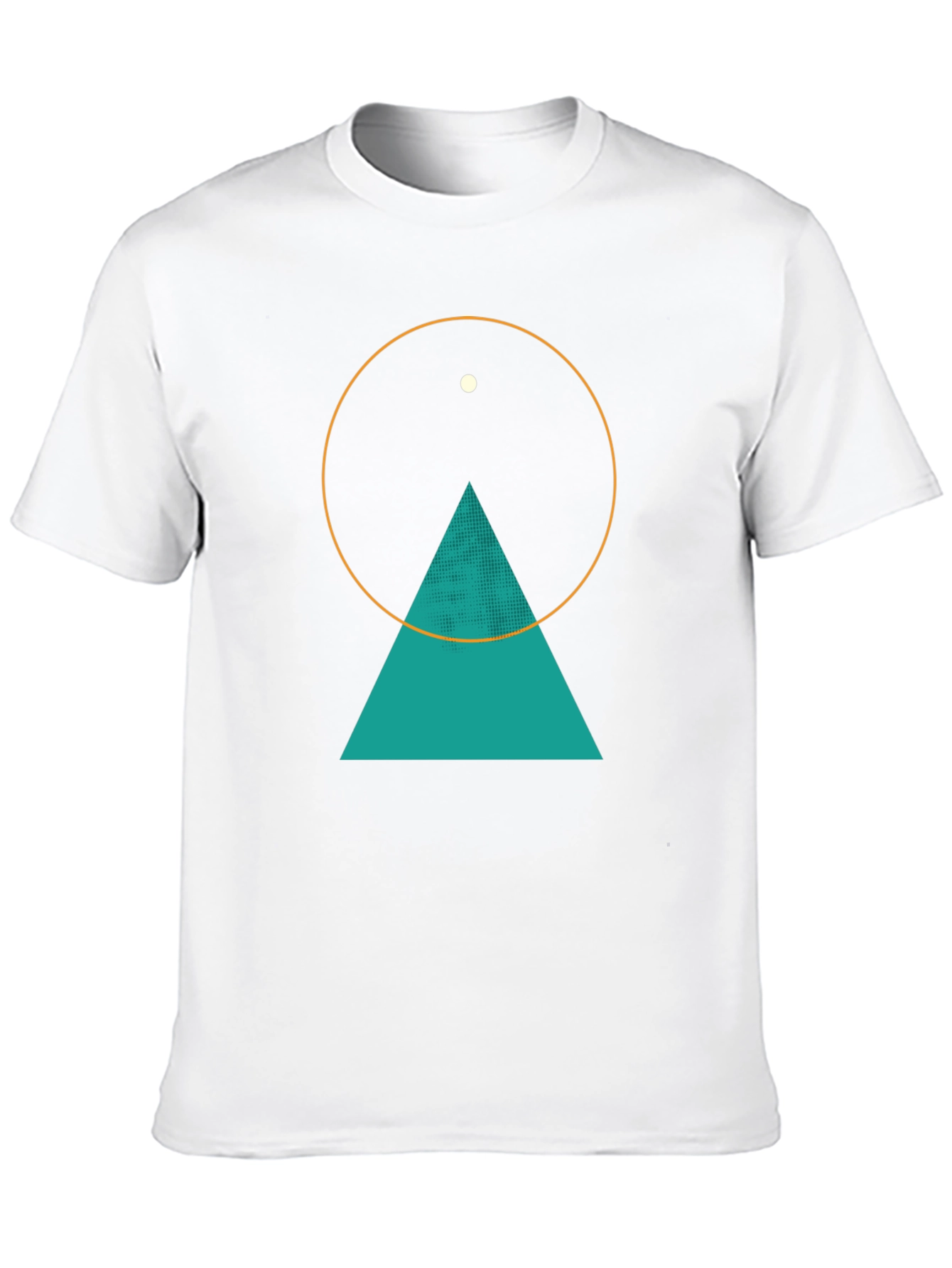 Geometric Graphic Tee - Circle Triangle & Dot Design