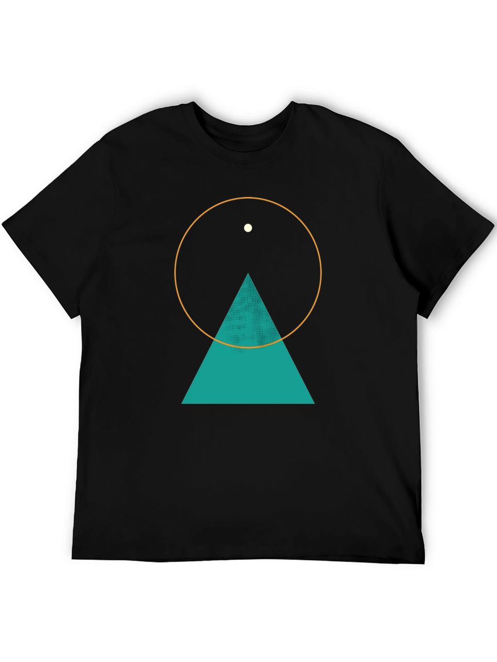 Geometric Graphic Tee - Circle Triangle & Dot Design