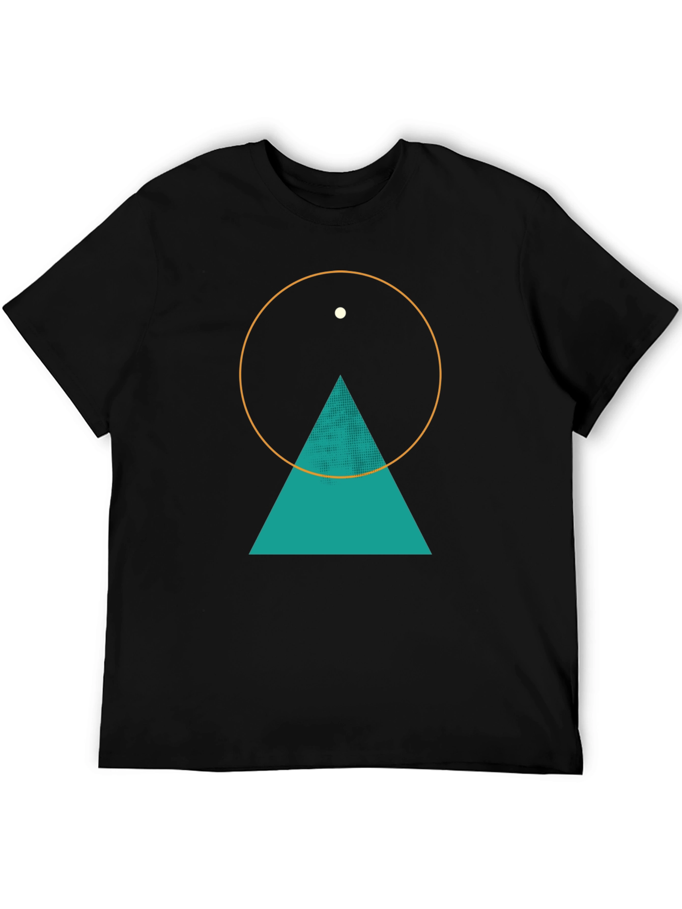 Geometric Graphic Tee - Circle Triangle & Dot Design