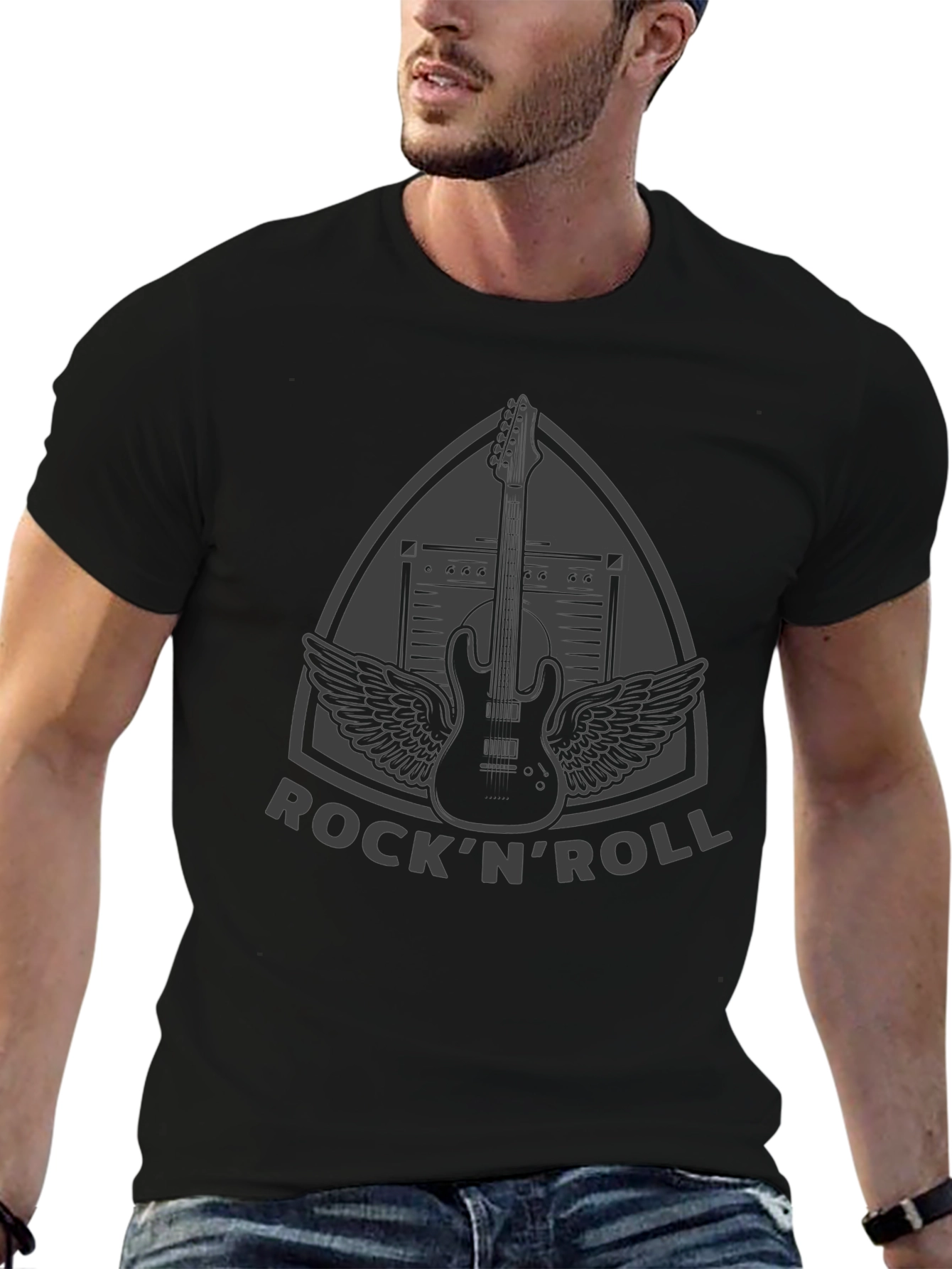 Rock N Roll Guitar Graphic T-Shirt - Classic Band Tee