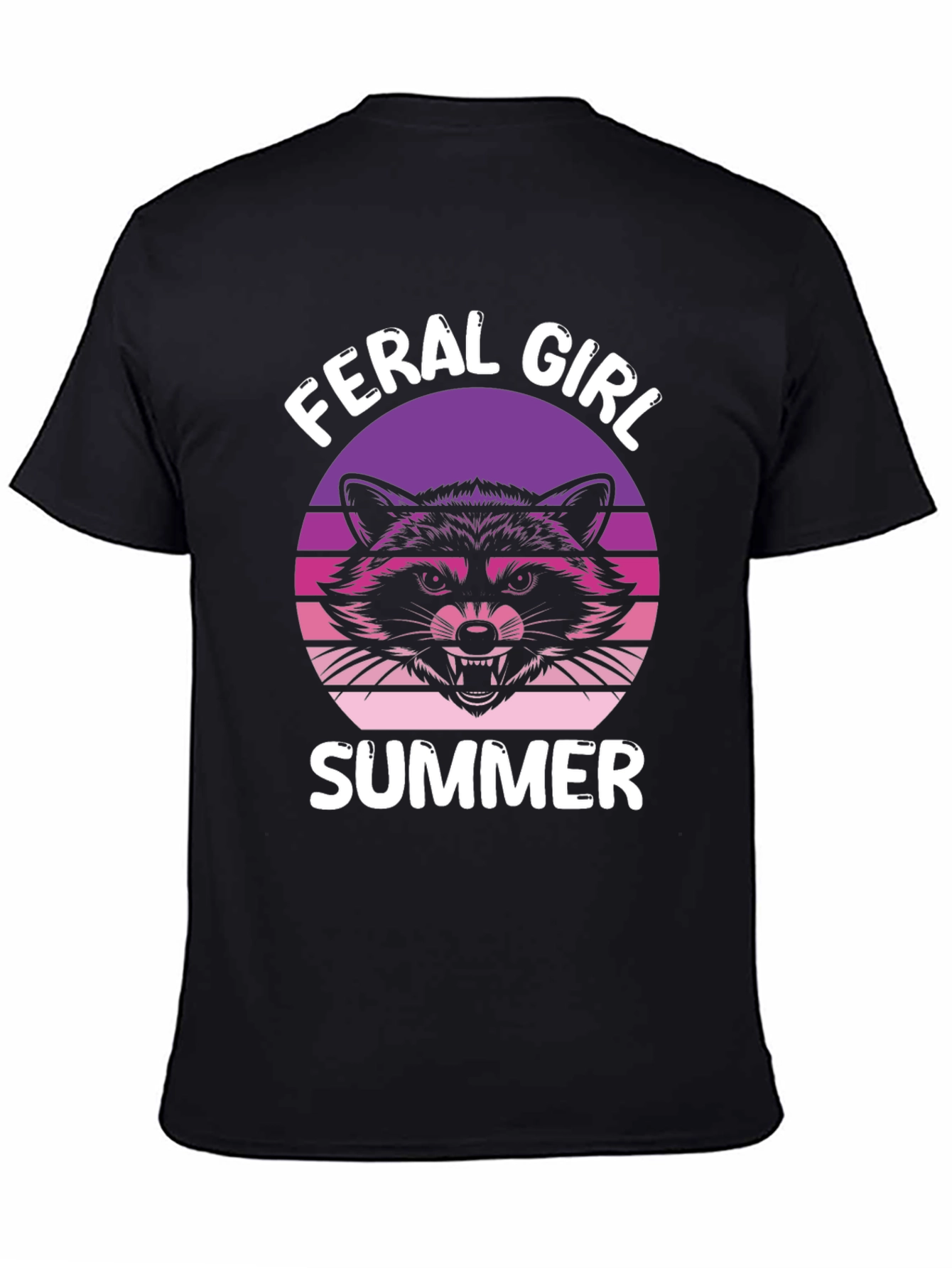 Feral Girl Summer T-Shirt - Raccoon Graphic Tee