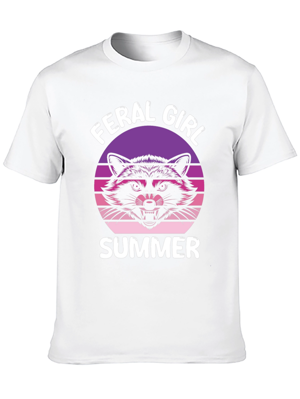 Feral Girl Summer T-Shirt - Raccoon Graphic Tee