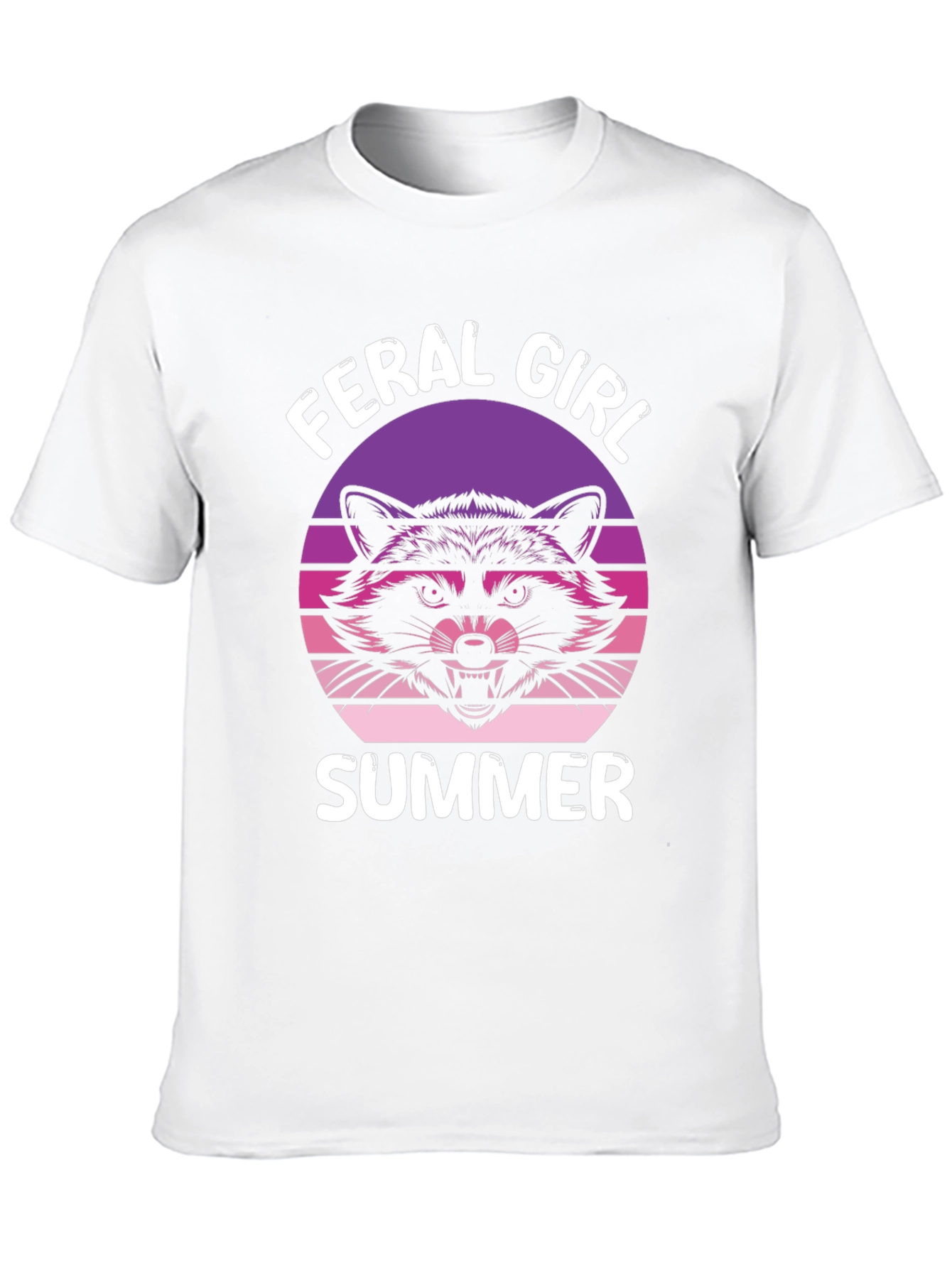Feral Girl Summer T-Shirt - Raccoon Graphic Tee