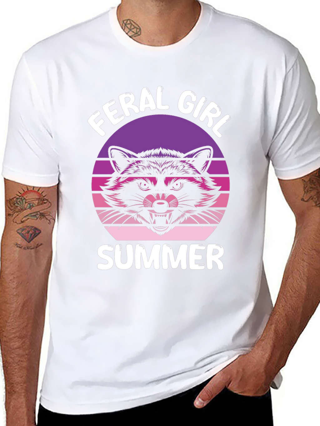 Feral Girl Summer T-Shirt - Raccoon Graphic Tee