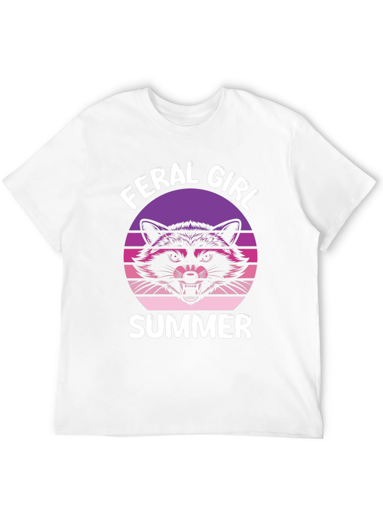 Feral Girl Summer T-Shirt - Raccoon Graphic Tee
