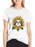 Shih Tzu Sunflower Graphic Tee - Black