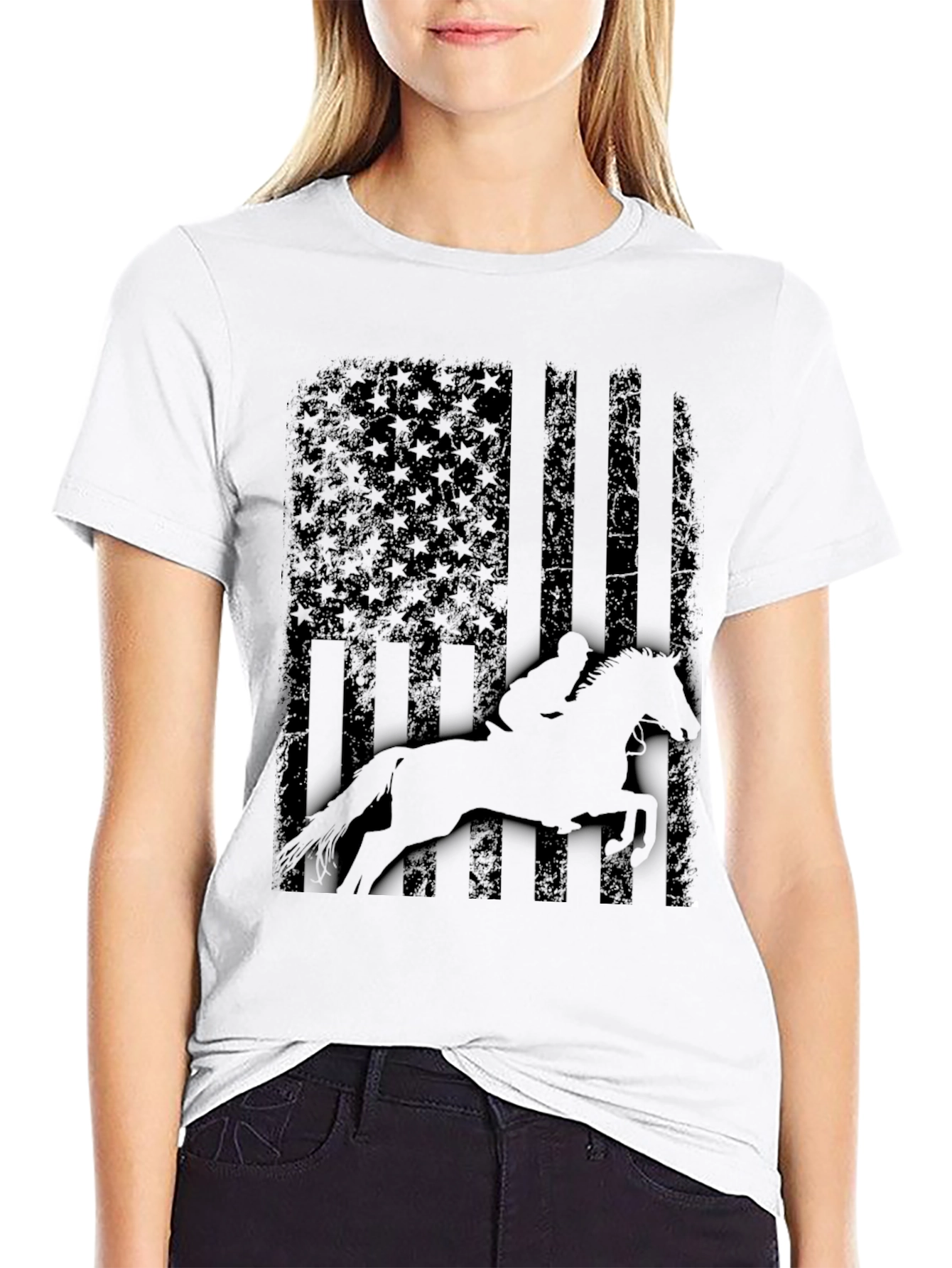 Equestrian American Flag T-Shirt