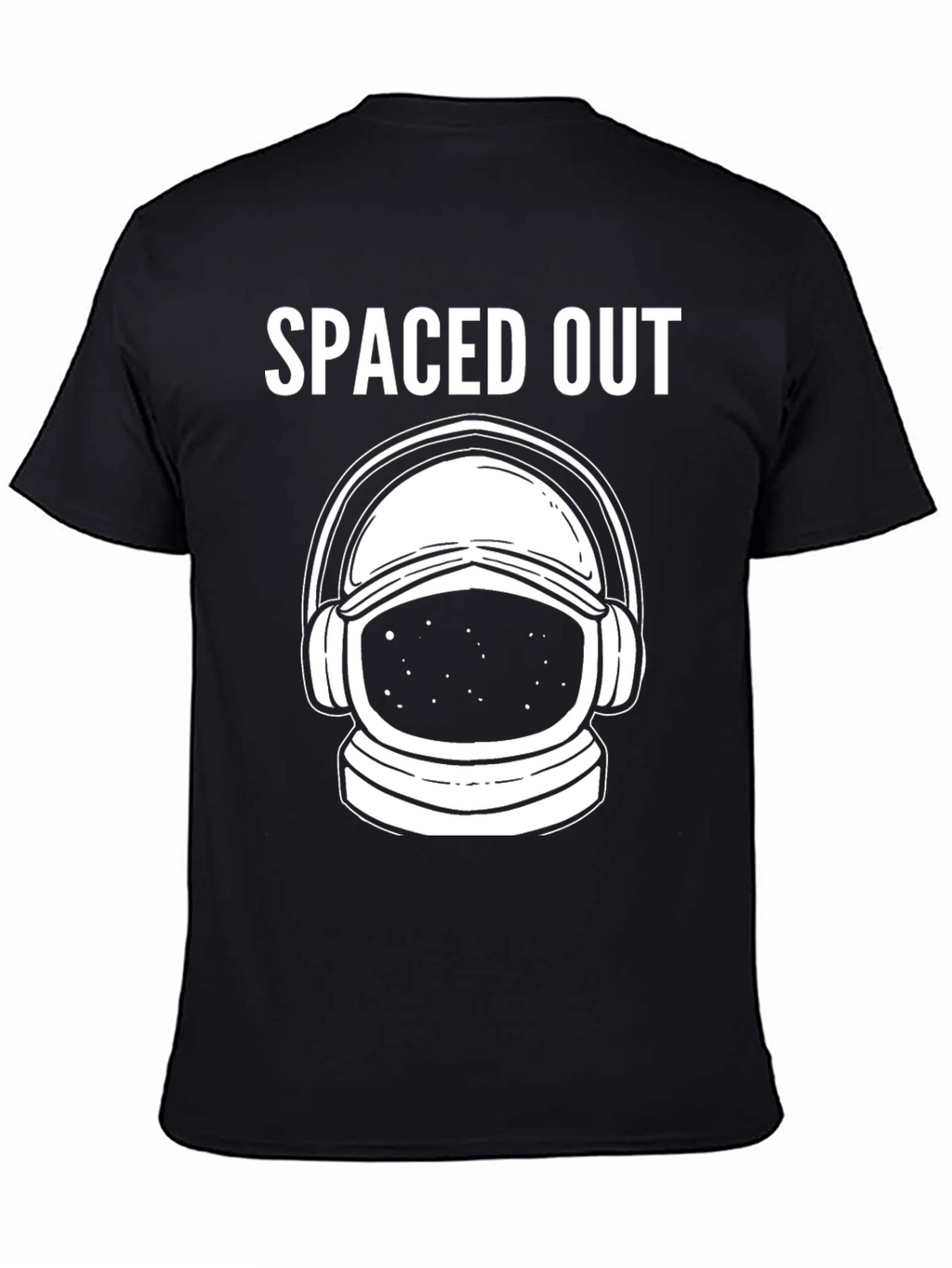 Spaced Out Astronaut Graphic T-Shirt - Black Cotton Blend