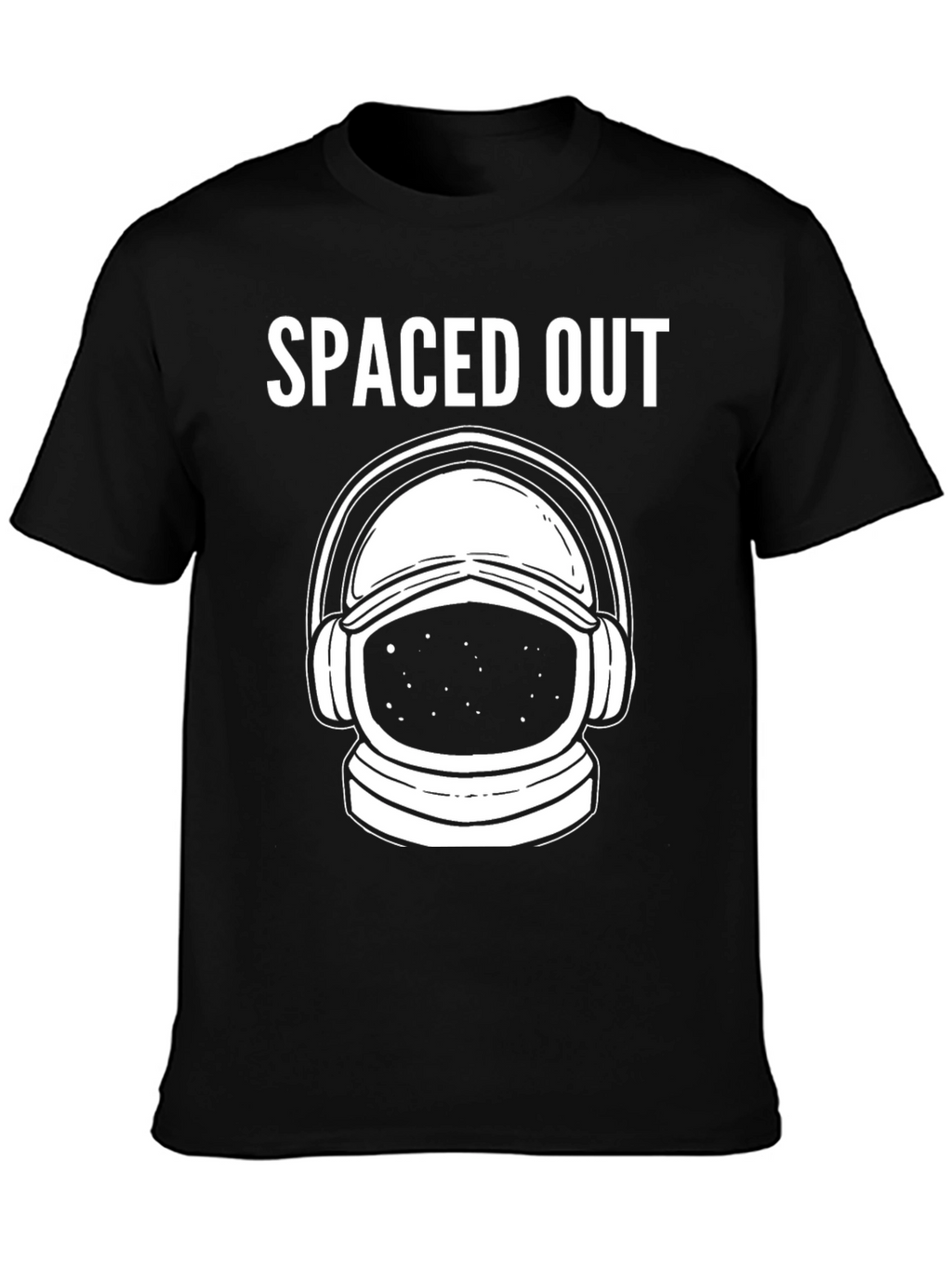 Spaced Out Astronaut Graphic T-Shirt - Black Cotton Blend