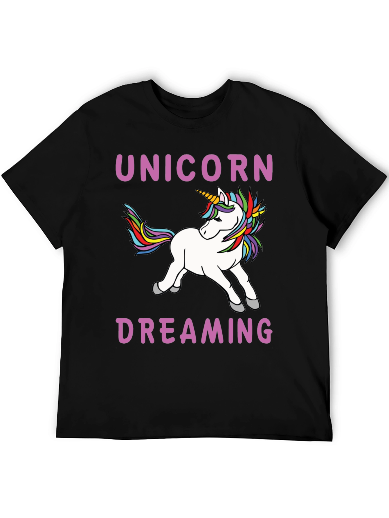 Unicorn Dreaming Black T-Shirt