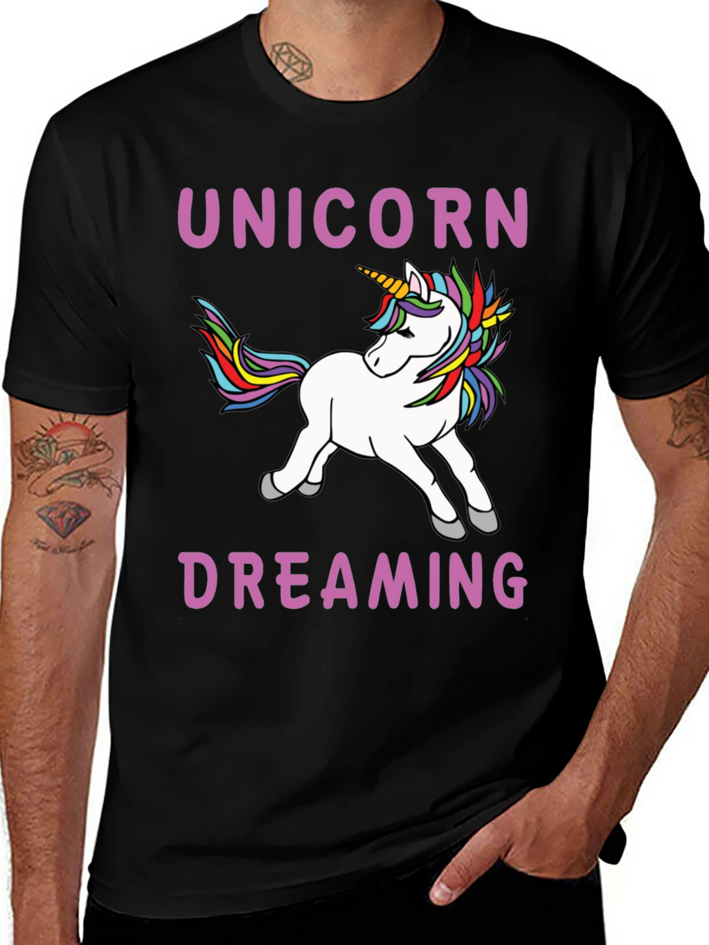 Unicorn Dreaming Black T-Shirt
