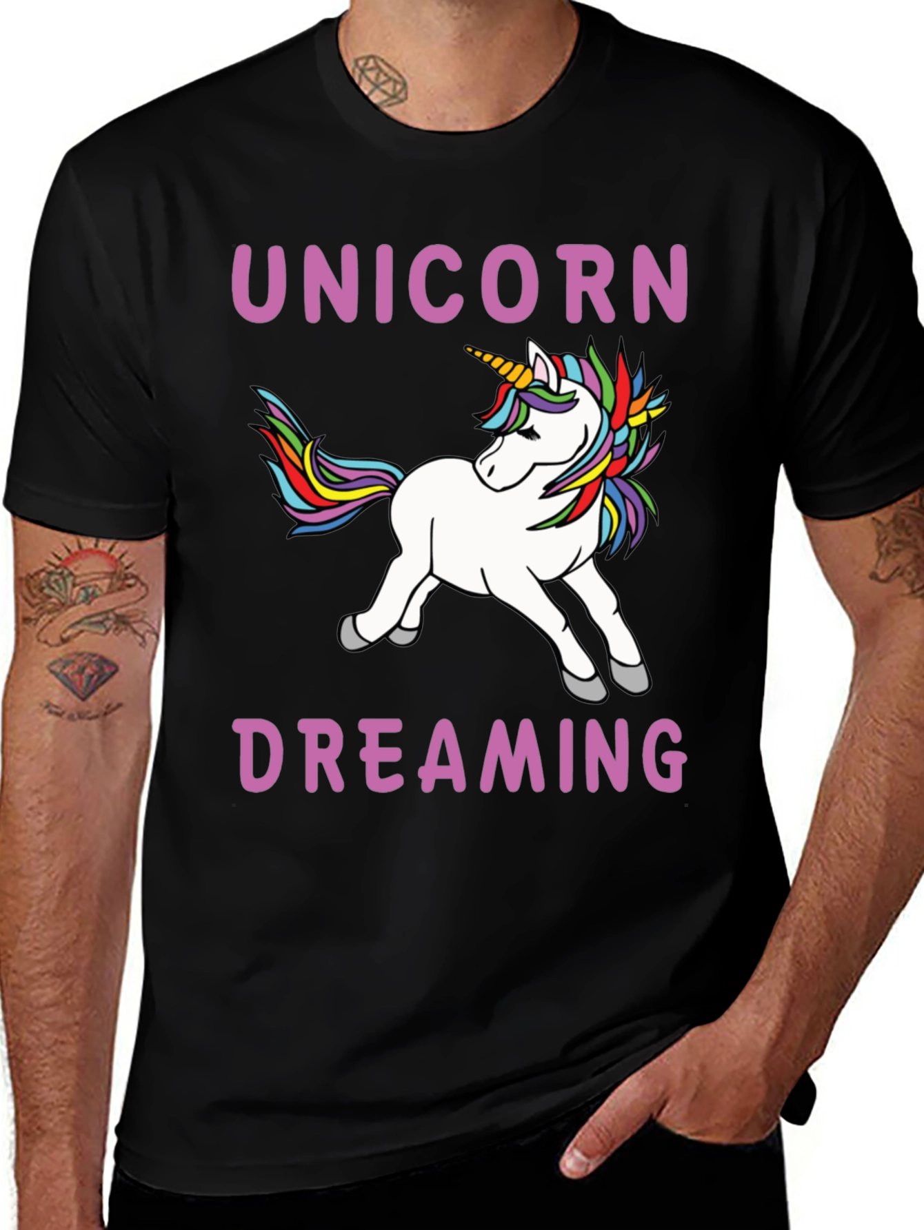 Unicorn Dreaming Black T-Shirt