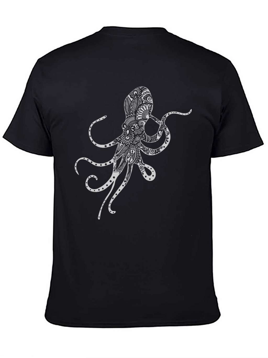 Octopus Art Graphic Black T-Shirt