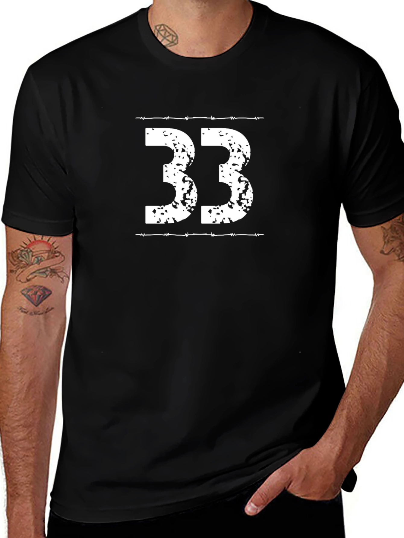 Number 33 Graphic T-Shirt - Black