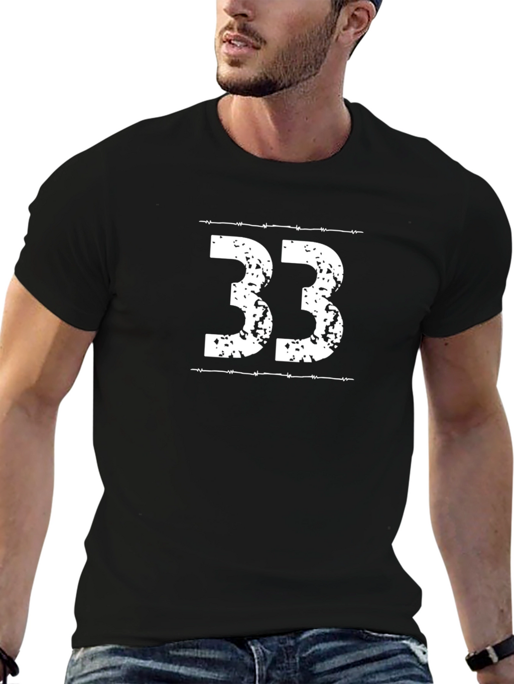 Number 33 Graphic T-Shirt - Black
