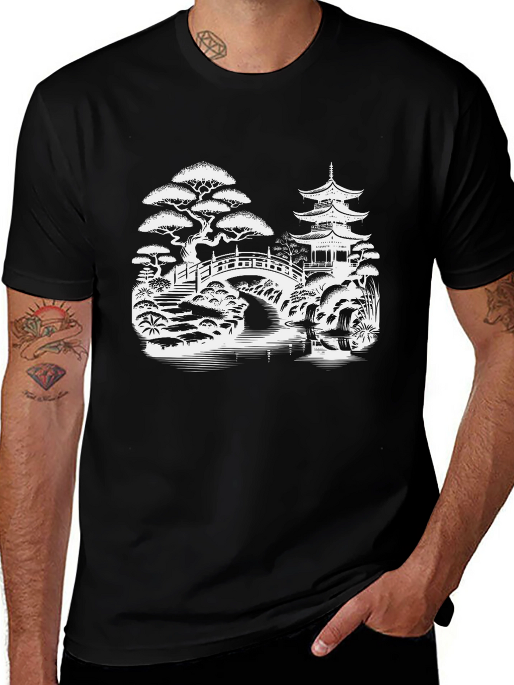 Zen Garden Graphic T-Shirt - Black