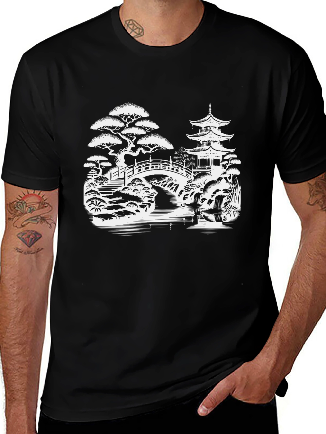 Zen Garden Graphic T-Shirt - Black