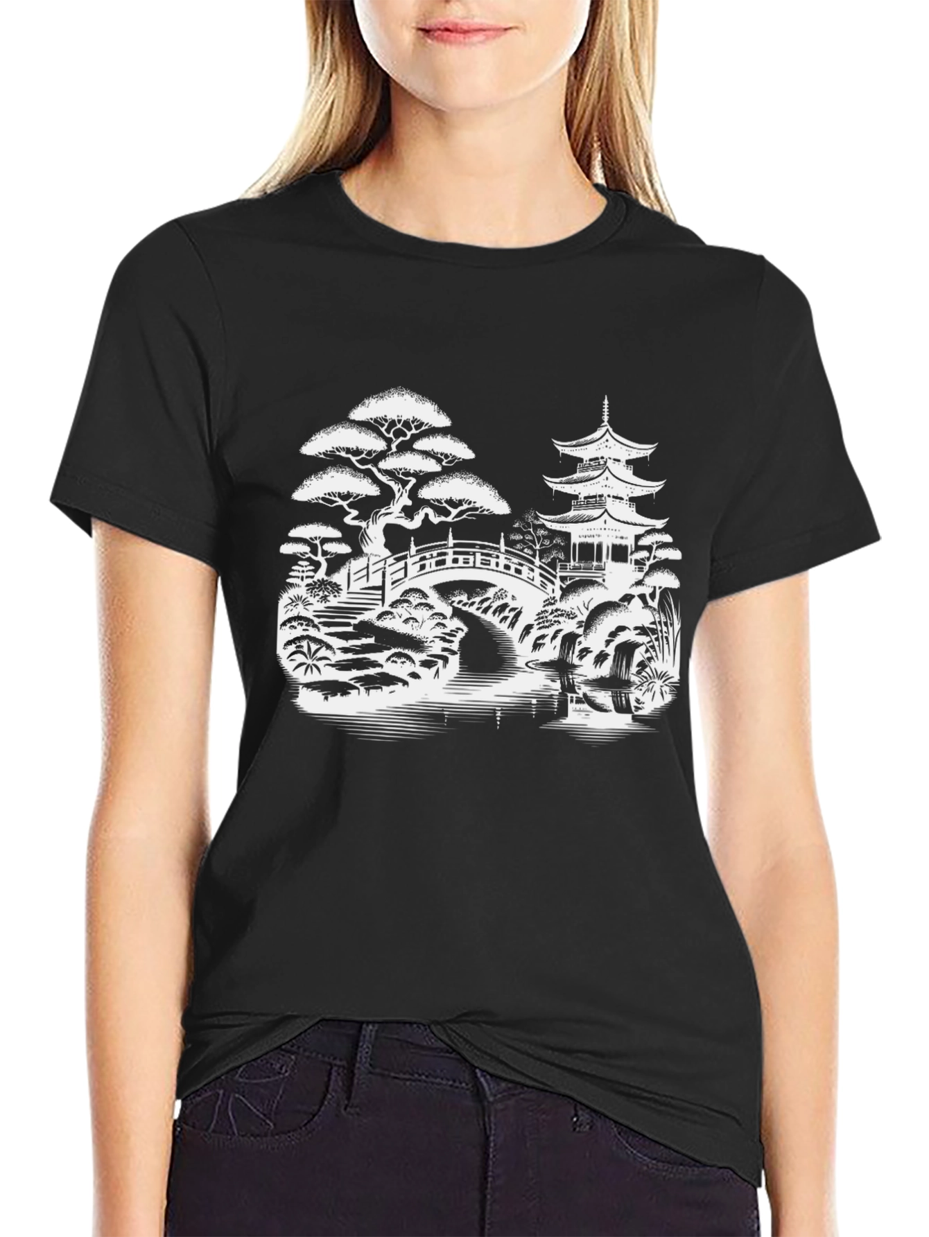 Zen Garden Graphic T-Shirt - Black