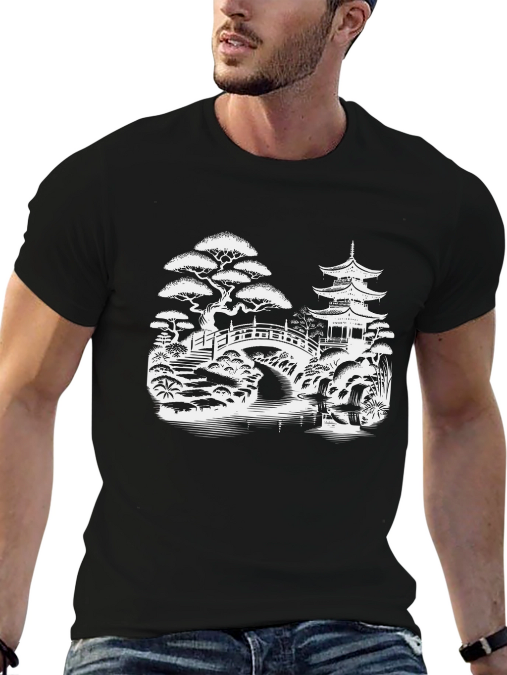 Zen Garden Graphic T-Shirt - Black
