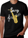 Saxy Saxophone Music Notes Graphic T-Shirt
