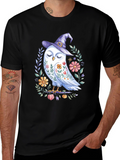 Whimsical Owl Witch T-Shirt - Halloween Tee