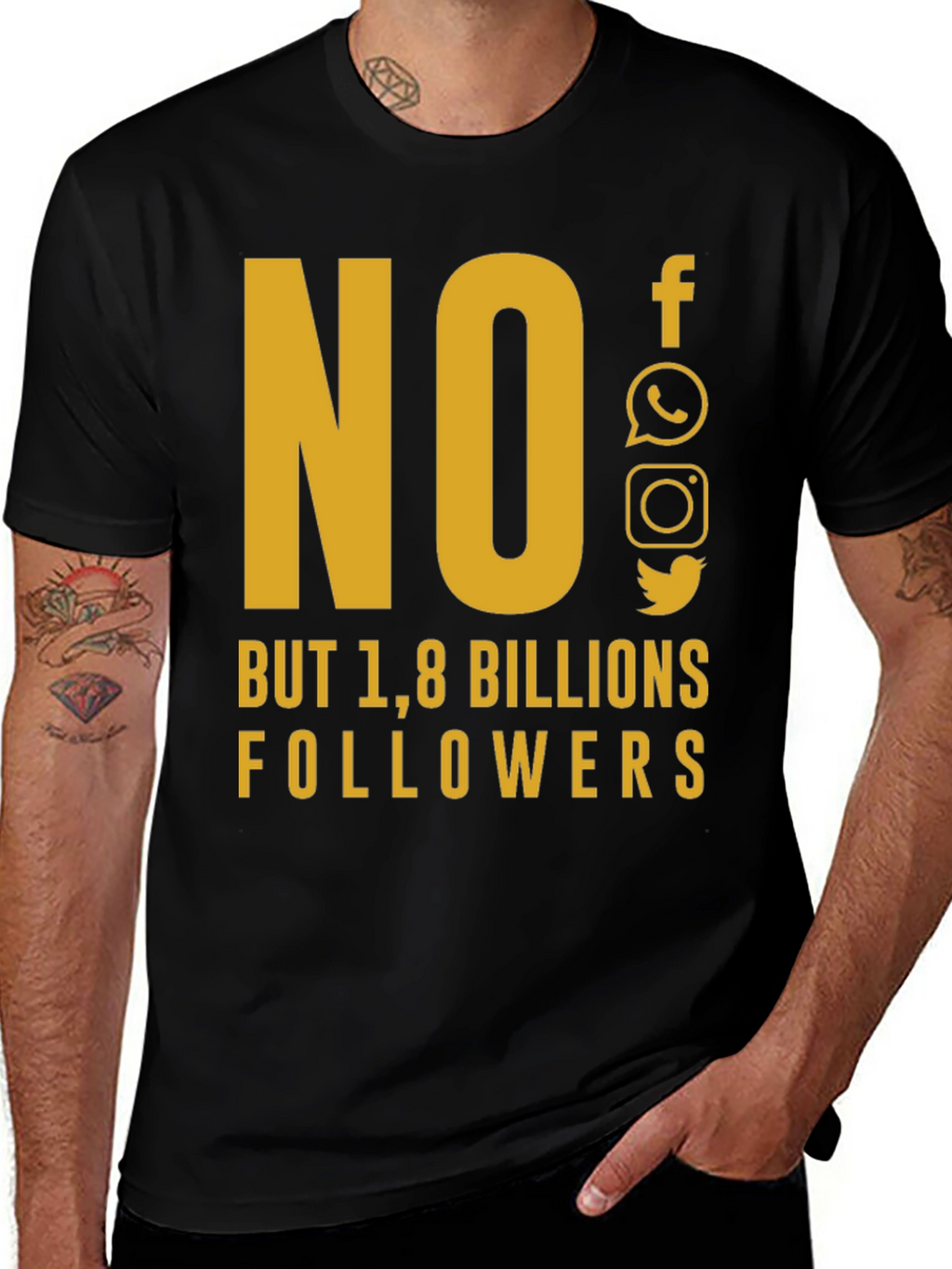 Social Media Humor T-Shirt - 1.8 Billion Followers