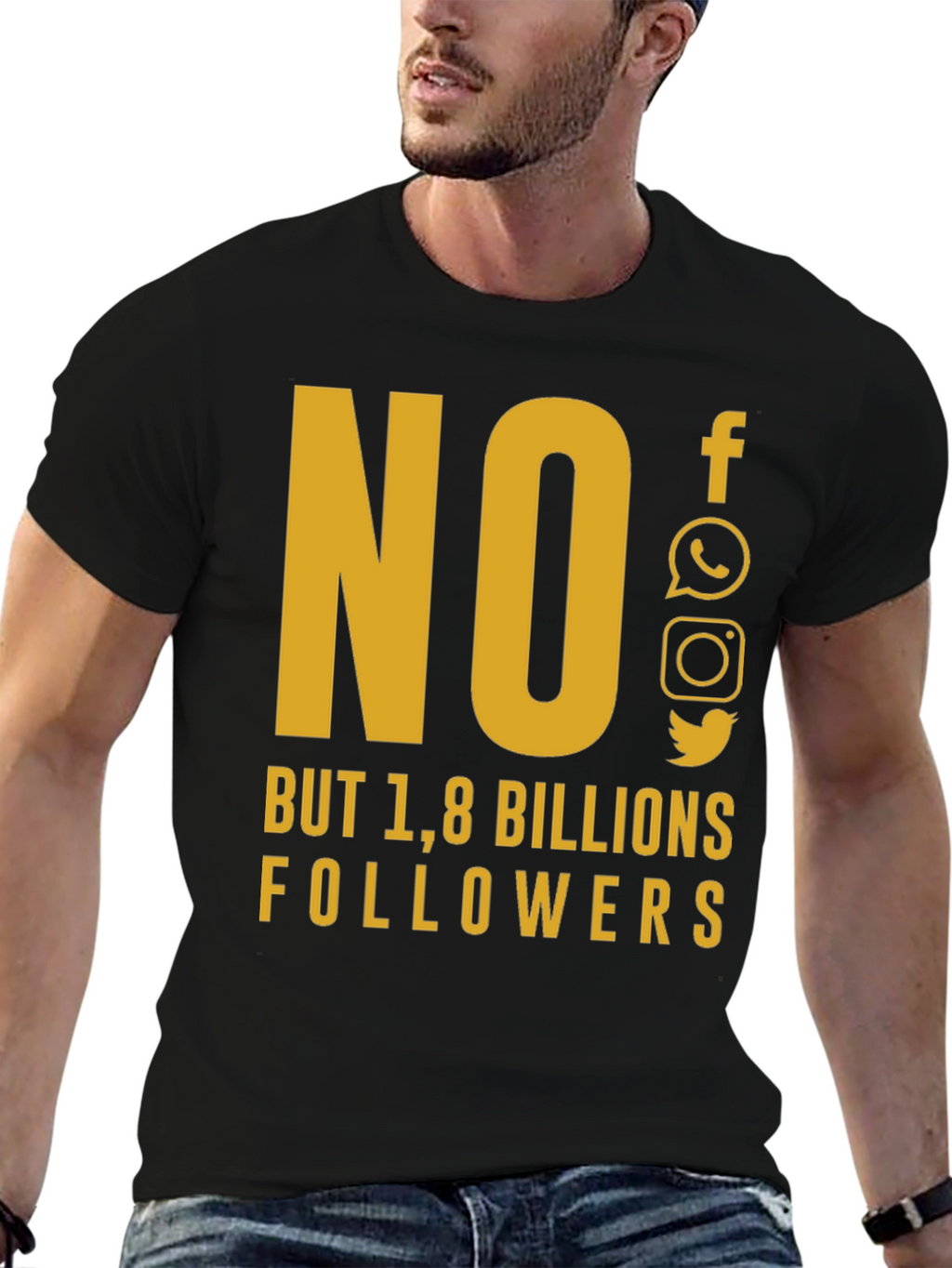 Social Media Humor T-Shirt - 1.8 Billion Followers