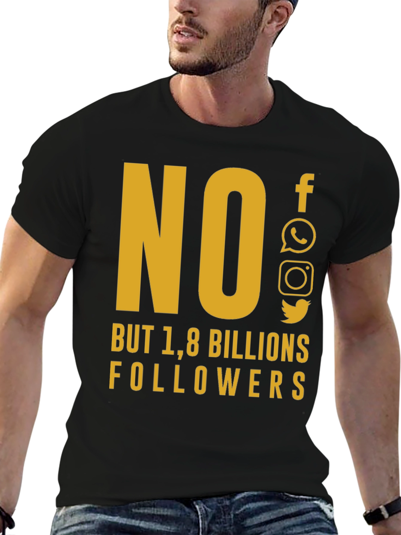 Social Media Humor T-Shirt - 1.8 Billion Followers