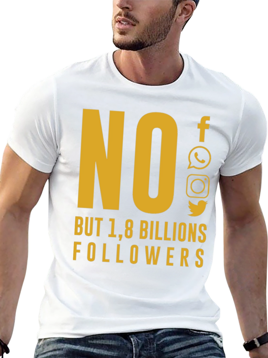 Social Media Humor T-Shirt - 1.8 Billion Followers