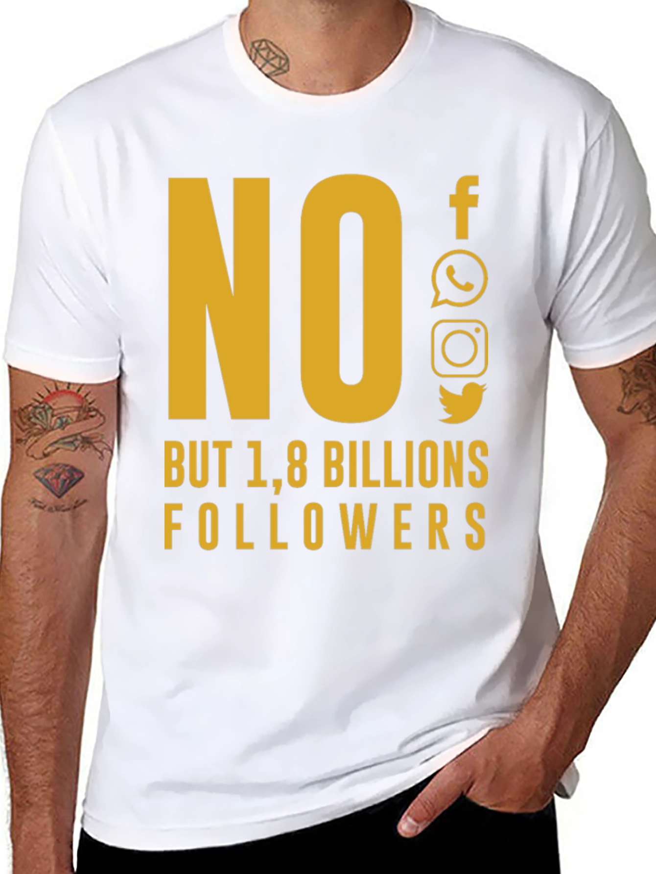 Social Media Humor T-Shirt - 1.8 Billion Followers