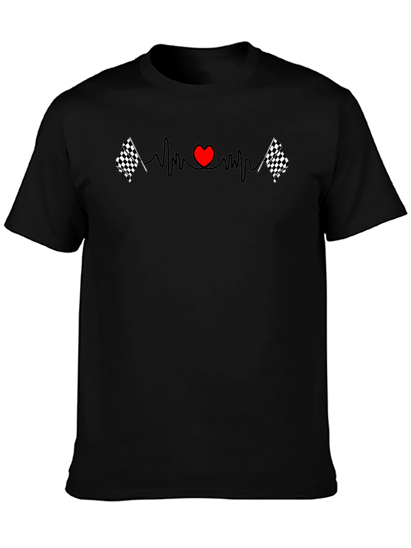 Racing Heartbeat T-Shirt - Black