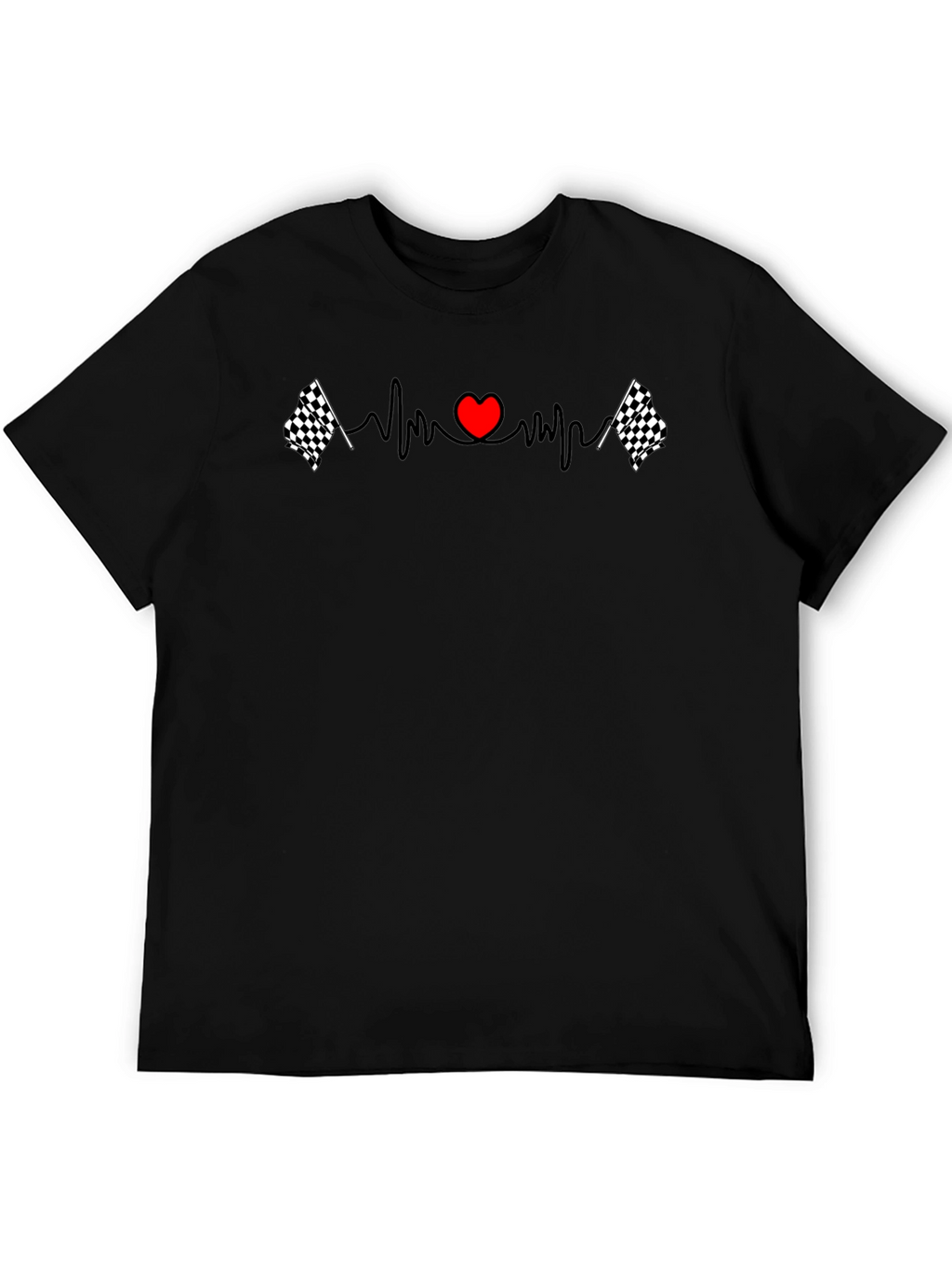 Racing Heartbeat T-Shirt - Black