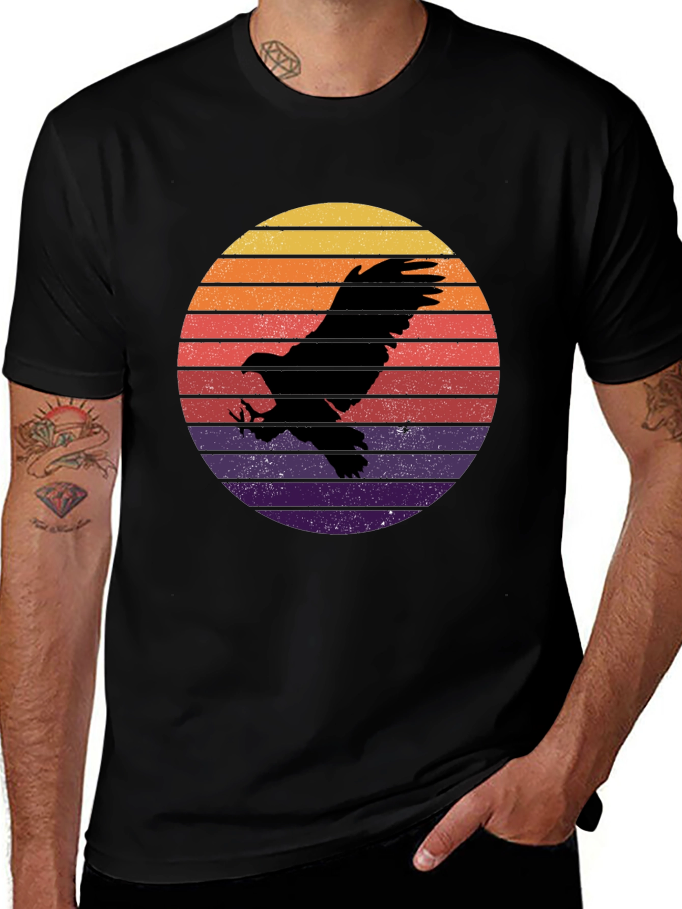Eagle Sunset Graphic T-Shirt