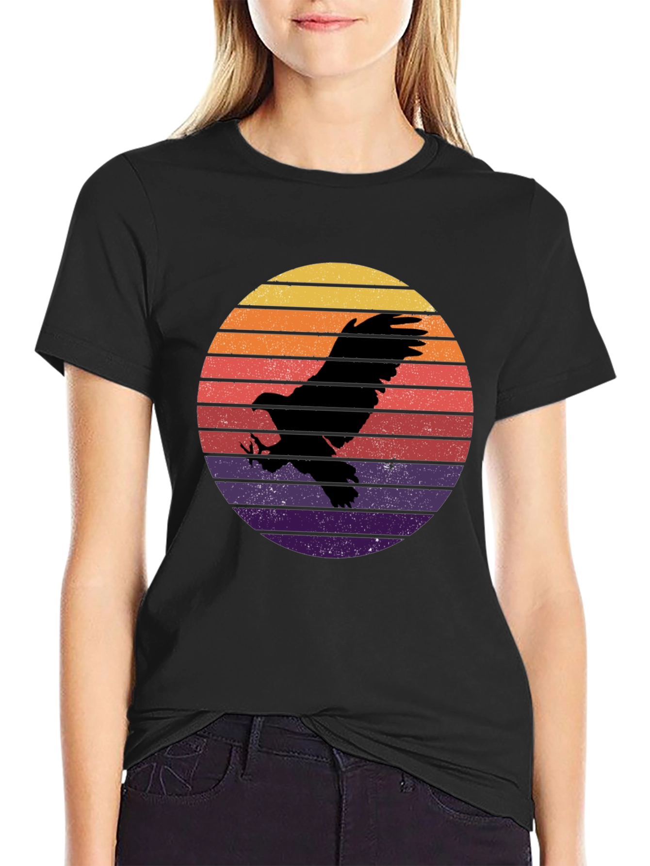 Eagle Sunset Graphic T-Shirt