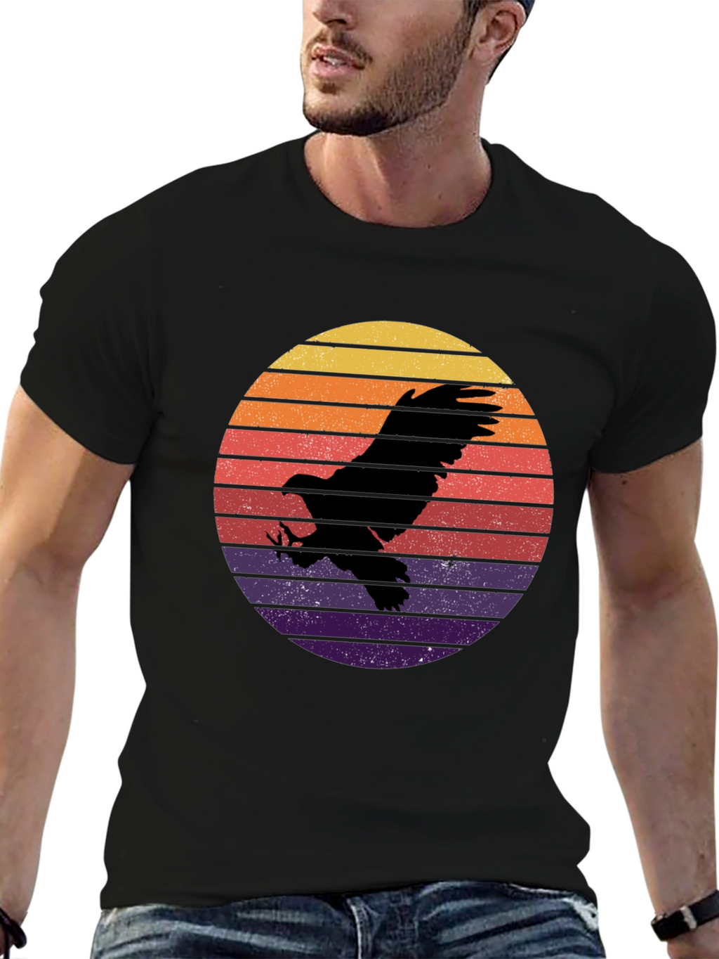 Eagle Sunset Graphic T-Shirt