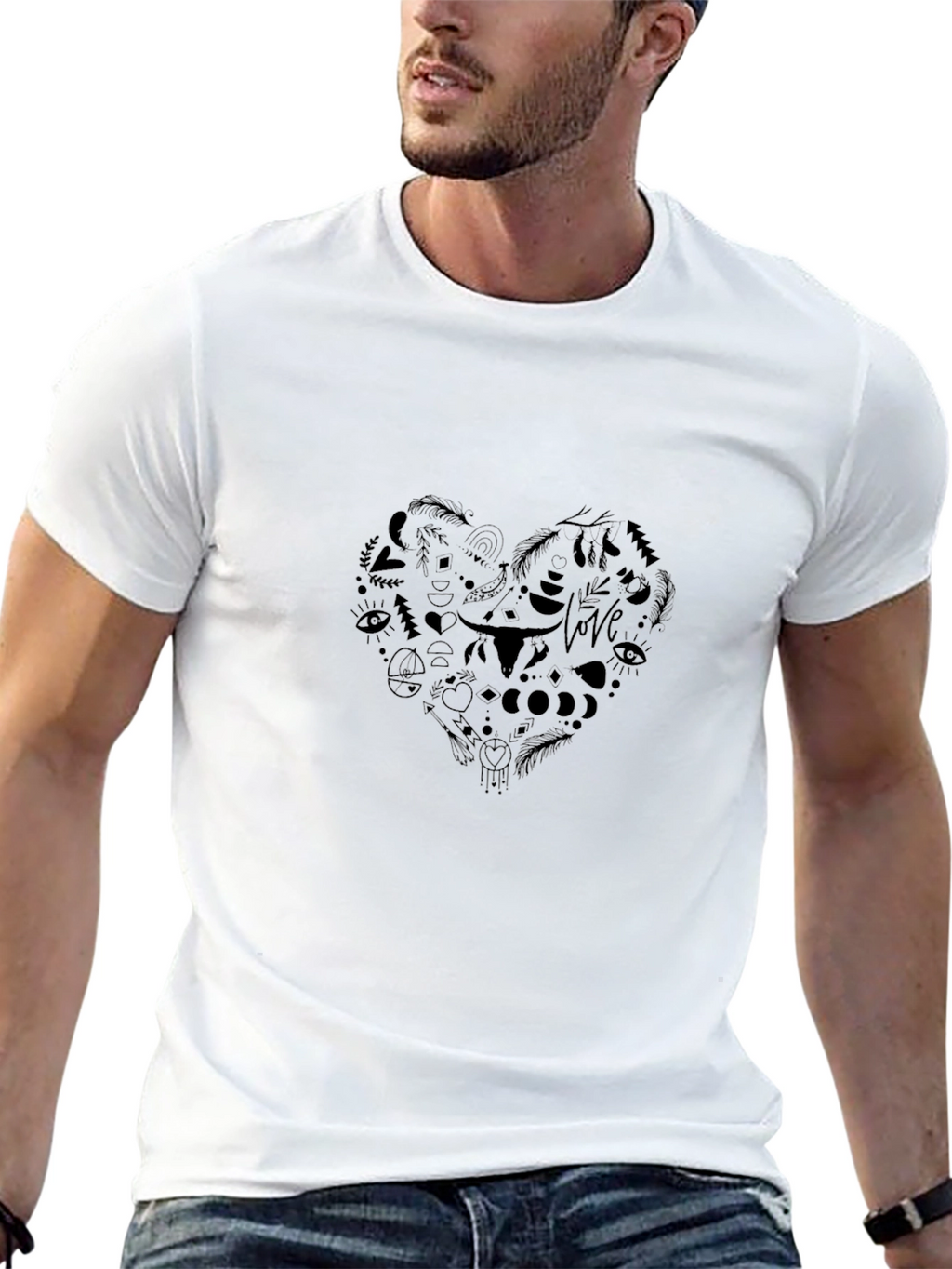 Heart Graphic Tee - Love & Mystic Design