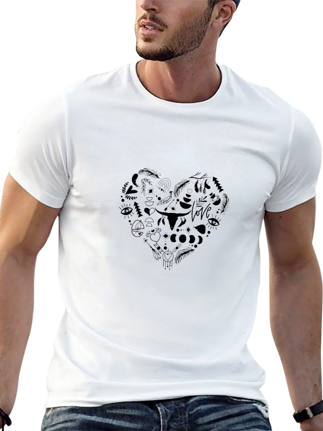 Heart Graphic Tee - Love & Mystic Design
