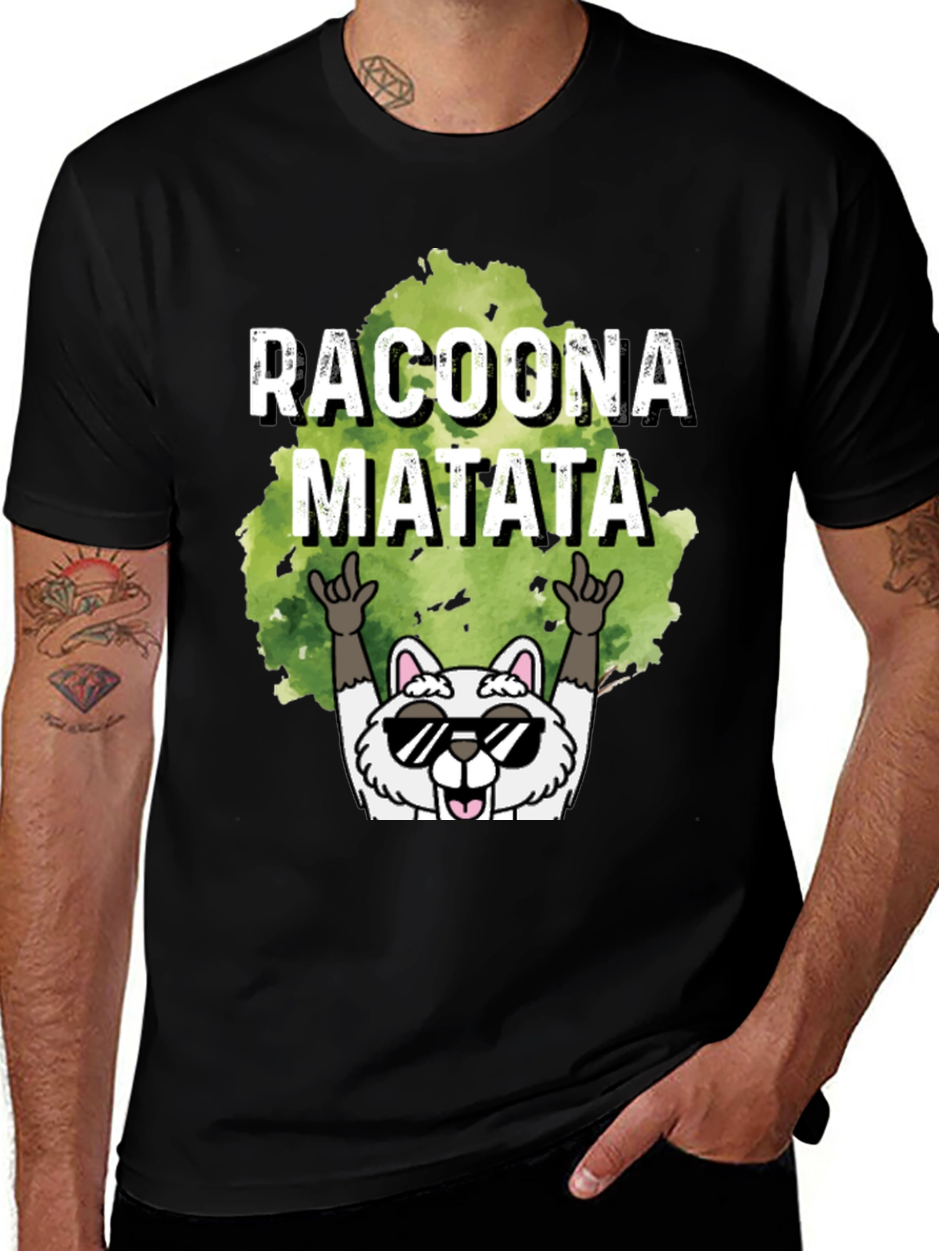 Racoona Matata Graphic Tee - Funny Raccoon T-Shirt