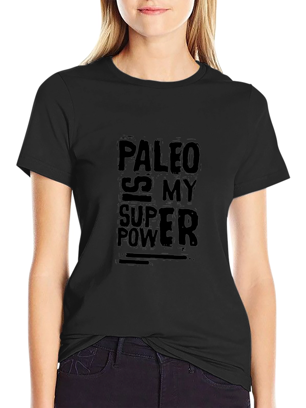 Paleo Is My Superpower Black Graphic Tee