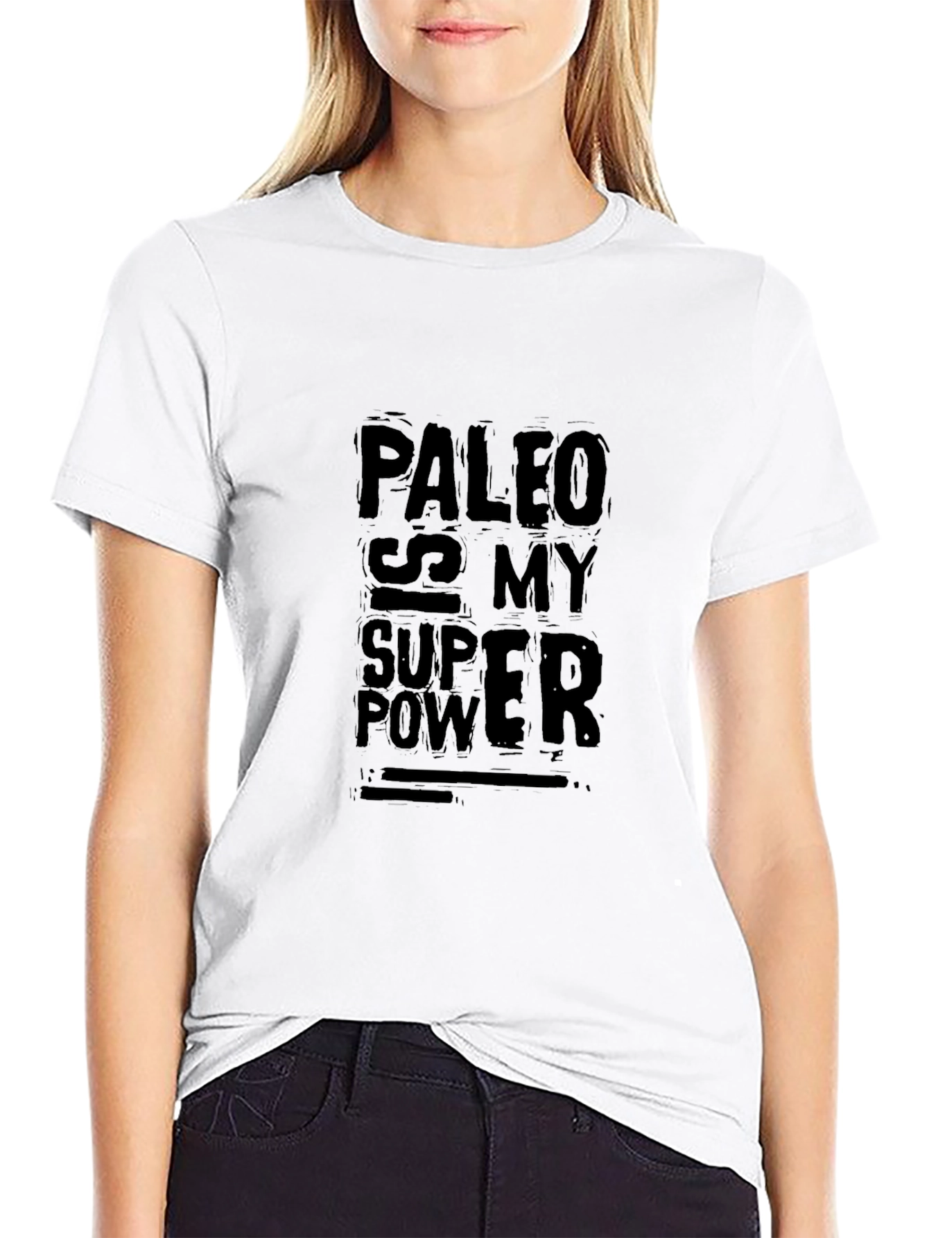 Paleo Is My Superpower Black Graphic Tee